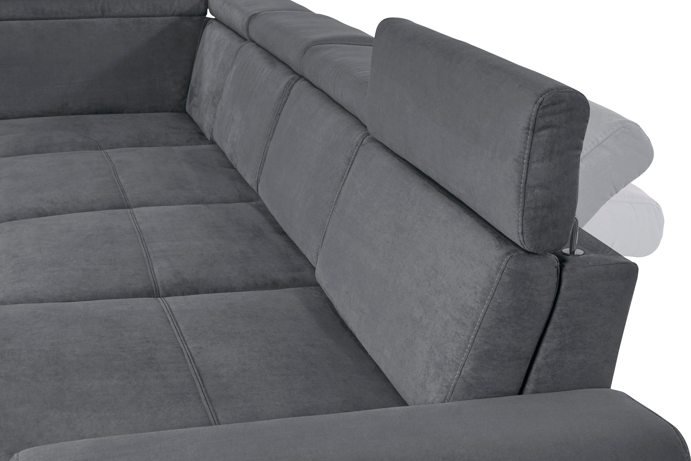 sit&more Wohnlandschaft »Gizeh U-Form«, 15 cm Fußhöhe, inklusive Sitztiefenverstellung und Kopfteilverstellung