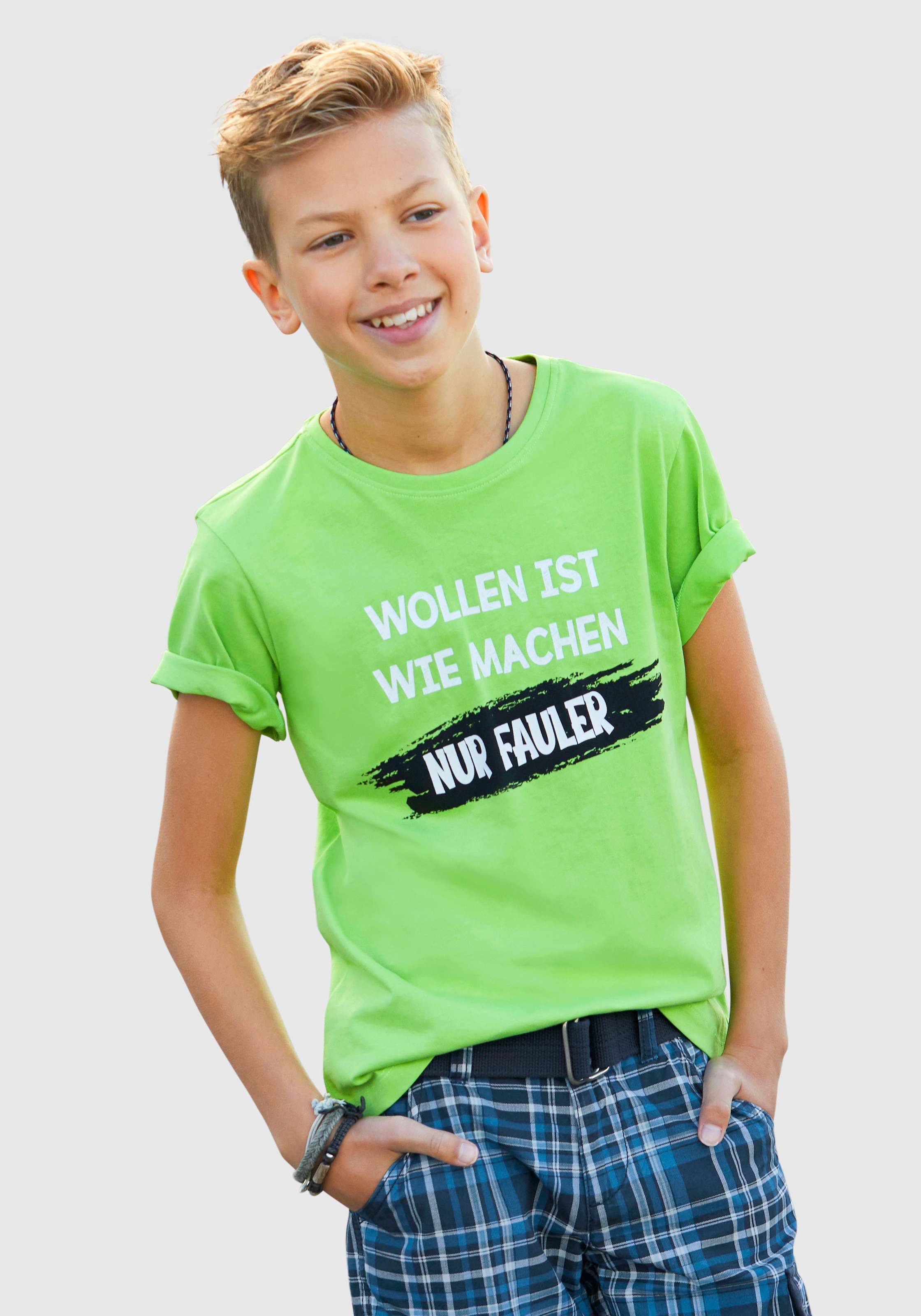 KIDSWORLD T-Shirt »WOLLEN IST WIE MACHEN....«, Spruch ▷ für | BAUR