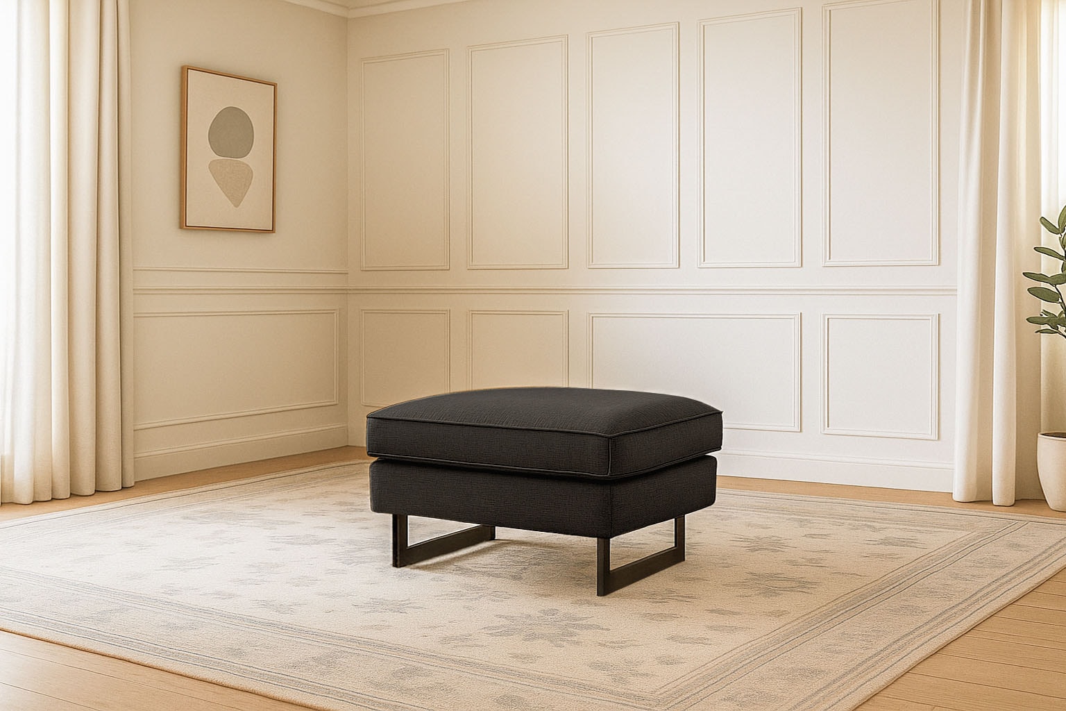 Places of Style Hocker "Pinto", mit Keder, Metallfüßen und auch in Cord Bez günstig online kaufen