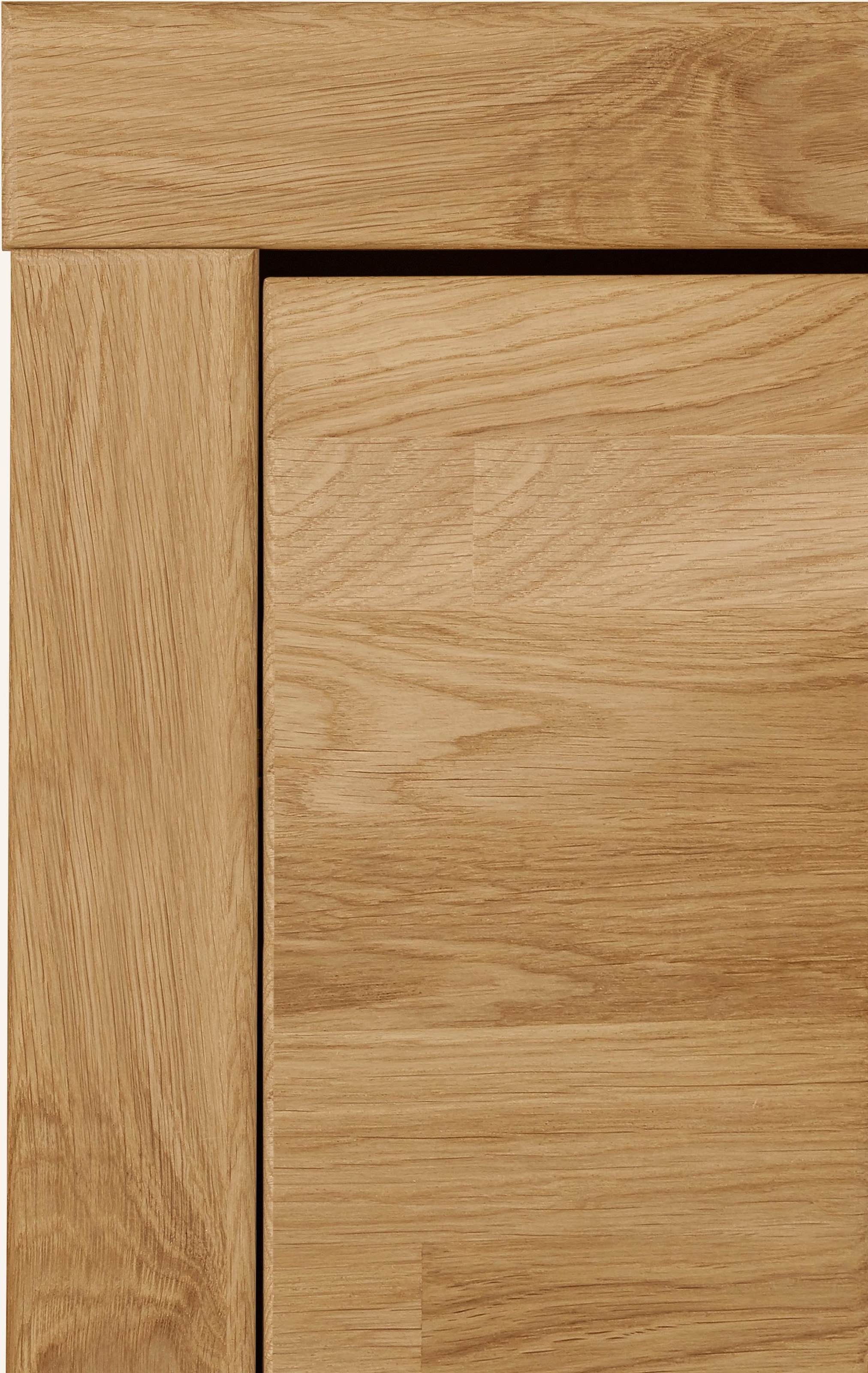 Home affaire Wohnwand »Ribe,Fronten Massivholz,Korpus Holzwekstoff,viel Stauraum«, (Set, 5 St.), Glaseinsatz aus gehärtetem Glas,Böden teilweise versetzbar