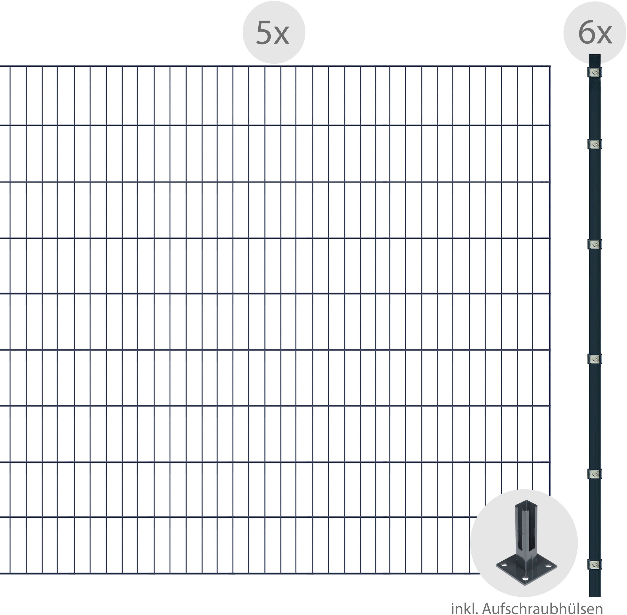 Arvotec Einstabmattenzaun »ESSENTIAL 180 zum Aufschrauben«, Zaunhöhe 180 cm, Zaunlänge 2 - 60 m