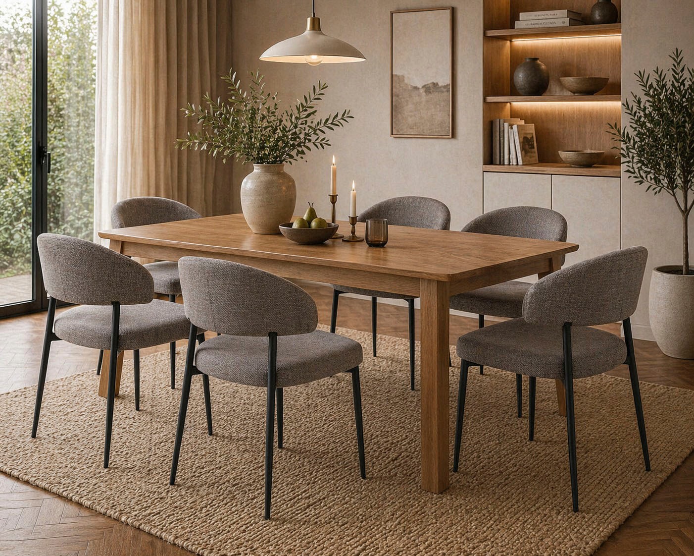 ACTONA GROUP Esszimmerstuhl »Edina 2er Set, Stoff - bequem & stilvoll, mehrere Farben, moderne« () Gepolstert, weicher Bezug & hoher Sitzkomfort, schwarze Stahlbeine