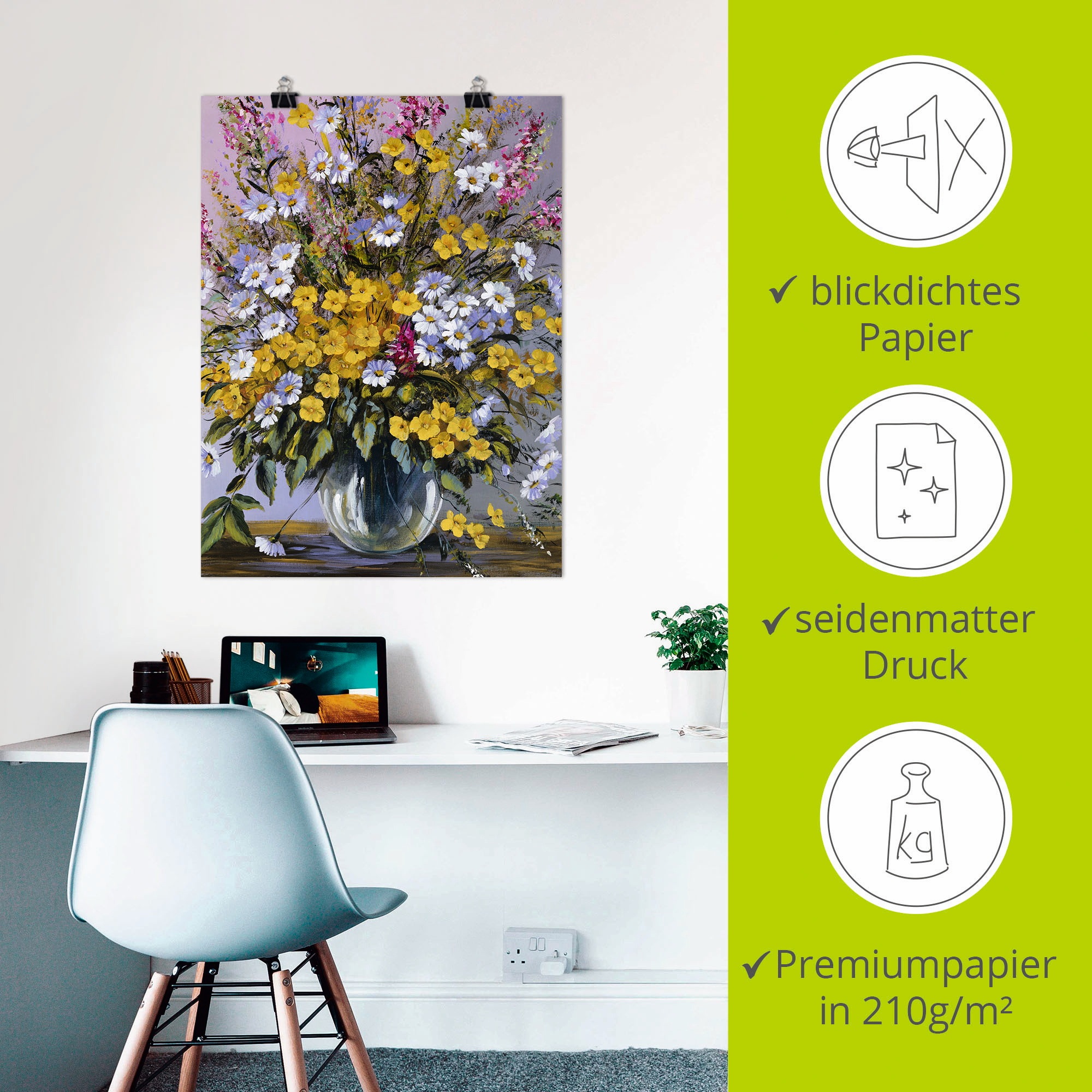 Artland Wandbild »Gemischter Strauß«, Blumen, (1 St.), als Leinwandbild, Poster in verschied. Größen