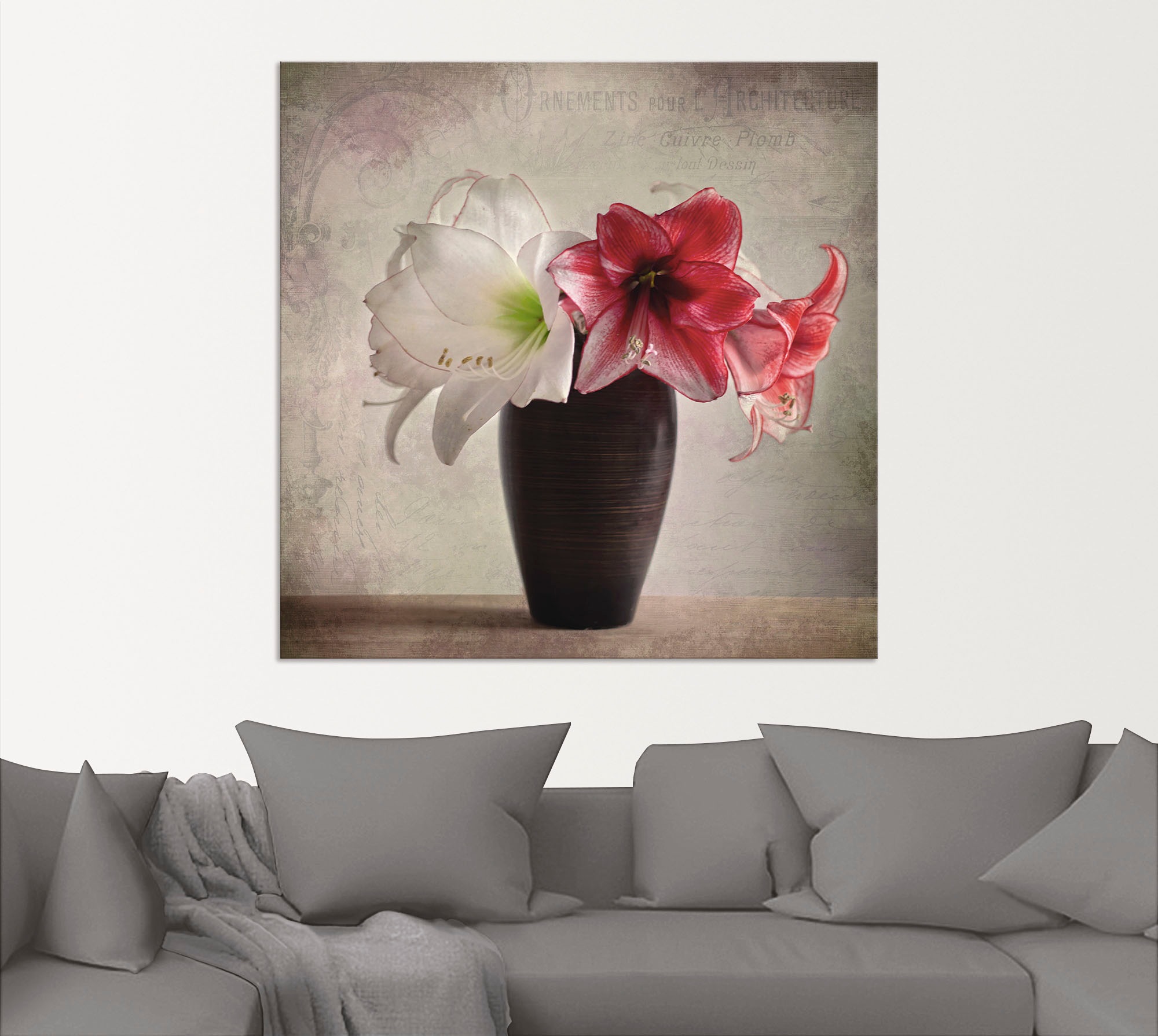Artland »Amaryllis Vintage I« Blumen 1 Stk. tlg. für Innen- und Außenbereich geeignet, Outdoorbild
