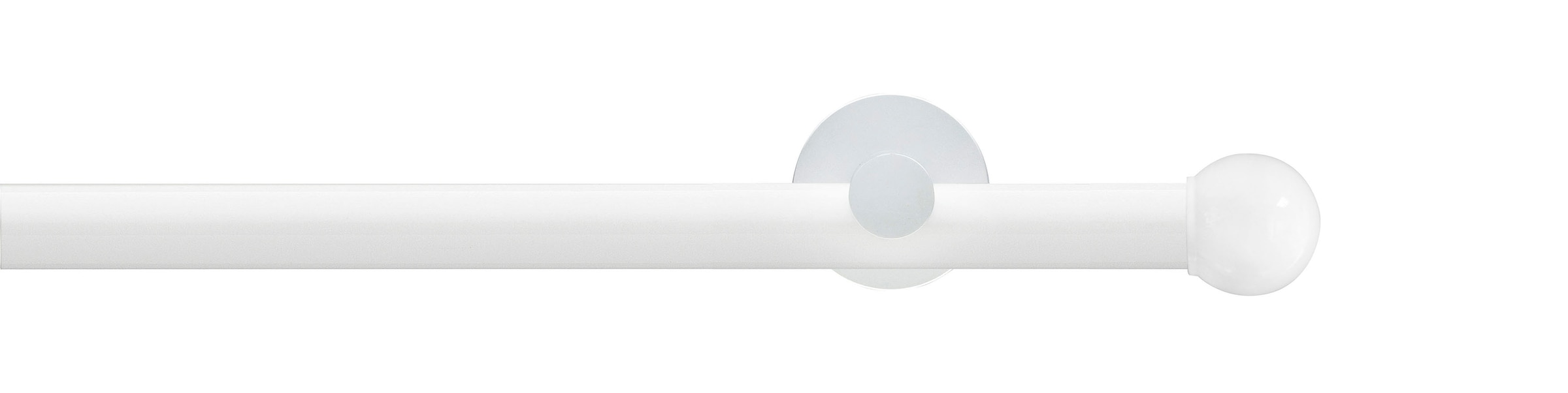 GARESA Gardinenstange "WHITE" Ø 20 mm 1 läufig-läufig Wunschmaßlänge Vorhanggarnitur, Innenlauf, verlängerbar, Endknopf Kugel