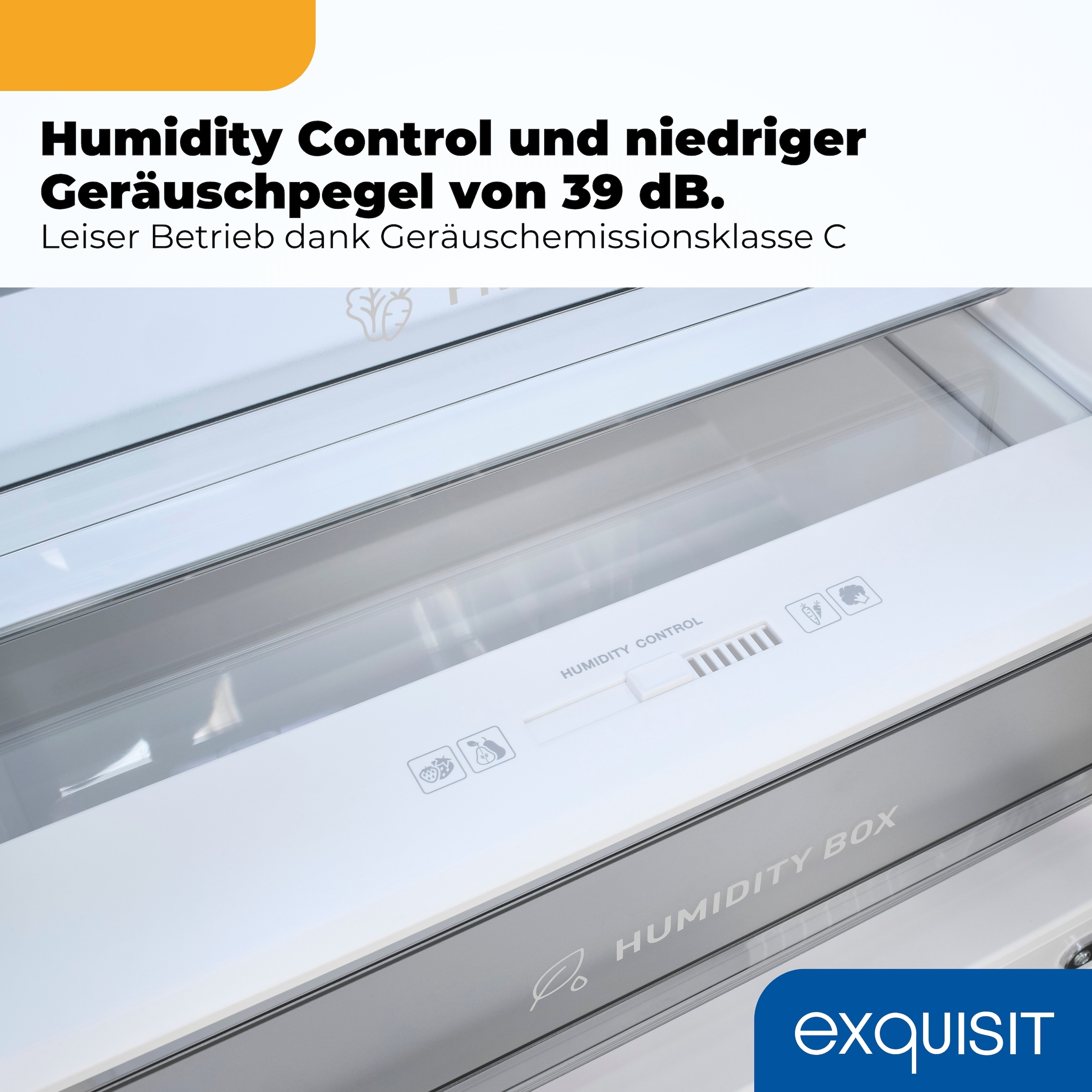 exquisit Kühl-/Gefrierkombination »KGC380-115-NF-040A inoxlook-az« 200,5 cm hoch 59,5 cm breit Humidity Box für optimale Feuchtigkeitsregulierung & kein Abtauen mehr
