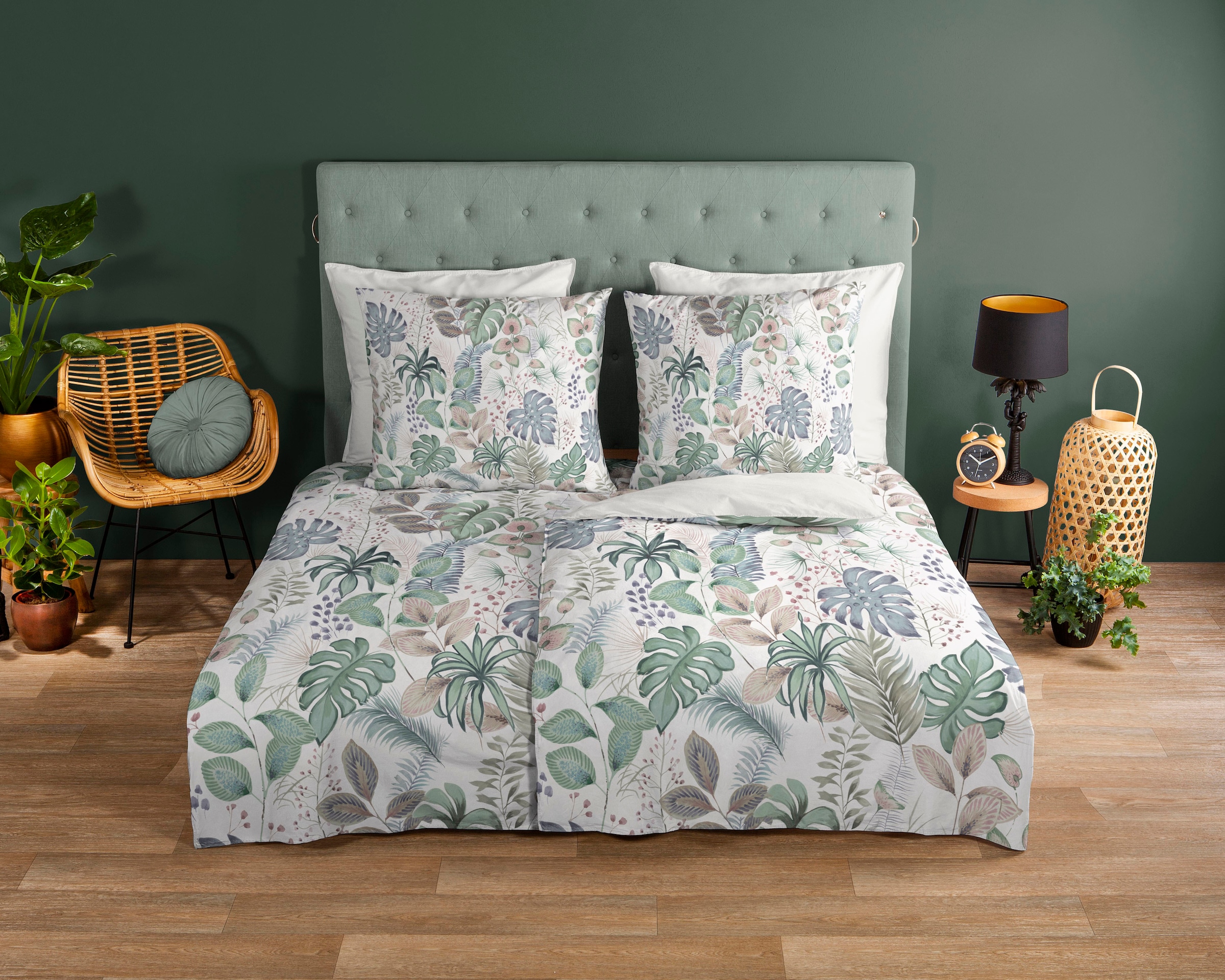 good morning Wendebettwäsche "Abel leaves" 2 Stk. tlg. Baumwolle, 135x200, günstig online kaufen