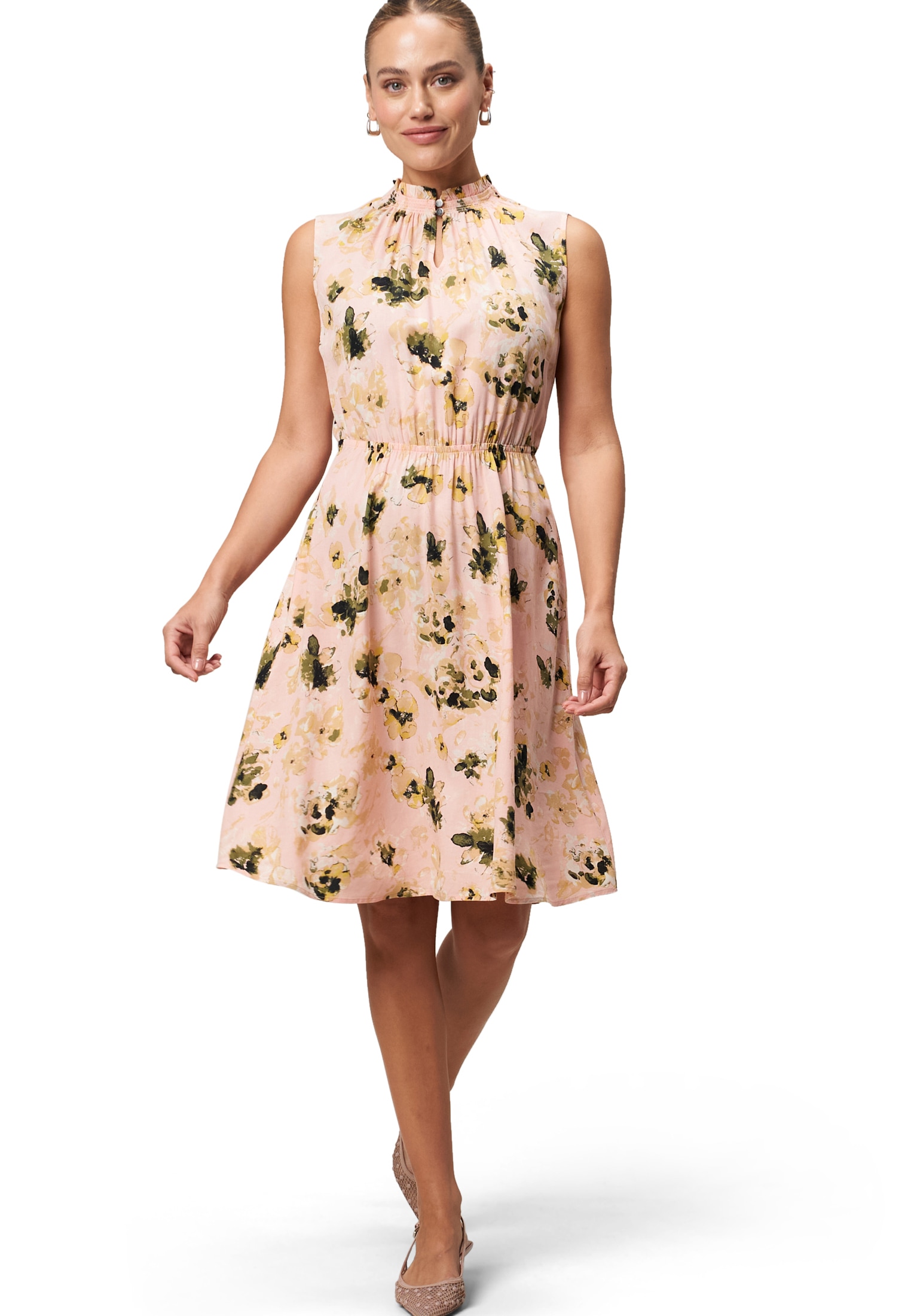 Zero Minikleid »zero Minikleid mit hohem Kragen«, drapiert /gerafft