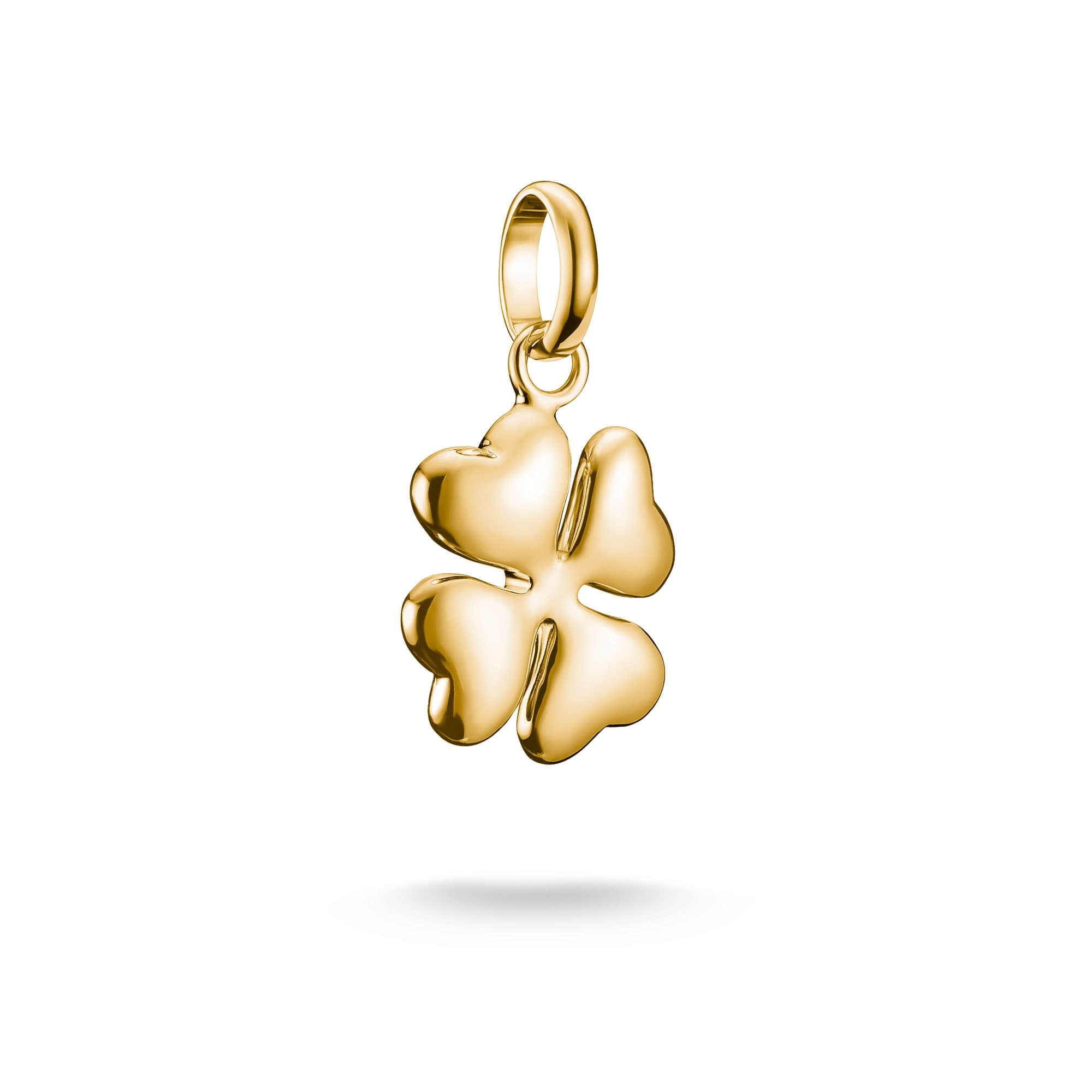 Charm-Einhänger THOMAS SABO "Charm Glücksklee 3D - Connect", gold (gelbgoldfarben), Charms, Damen, Silber 925 (recycelt)