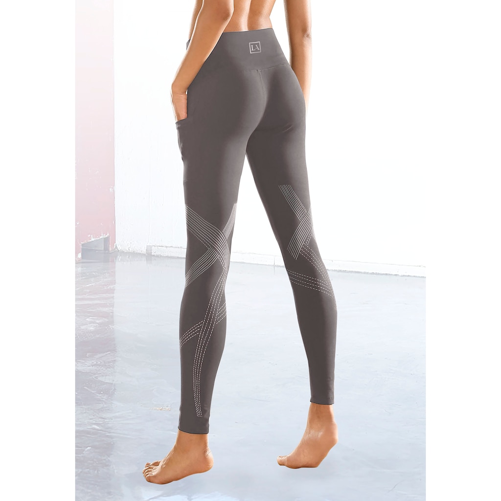 LASCANA ACTIVE Leggings, mit optischen Reflektorprint und Handytasche, Loungewear