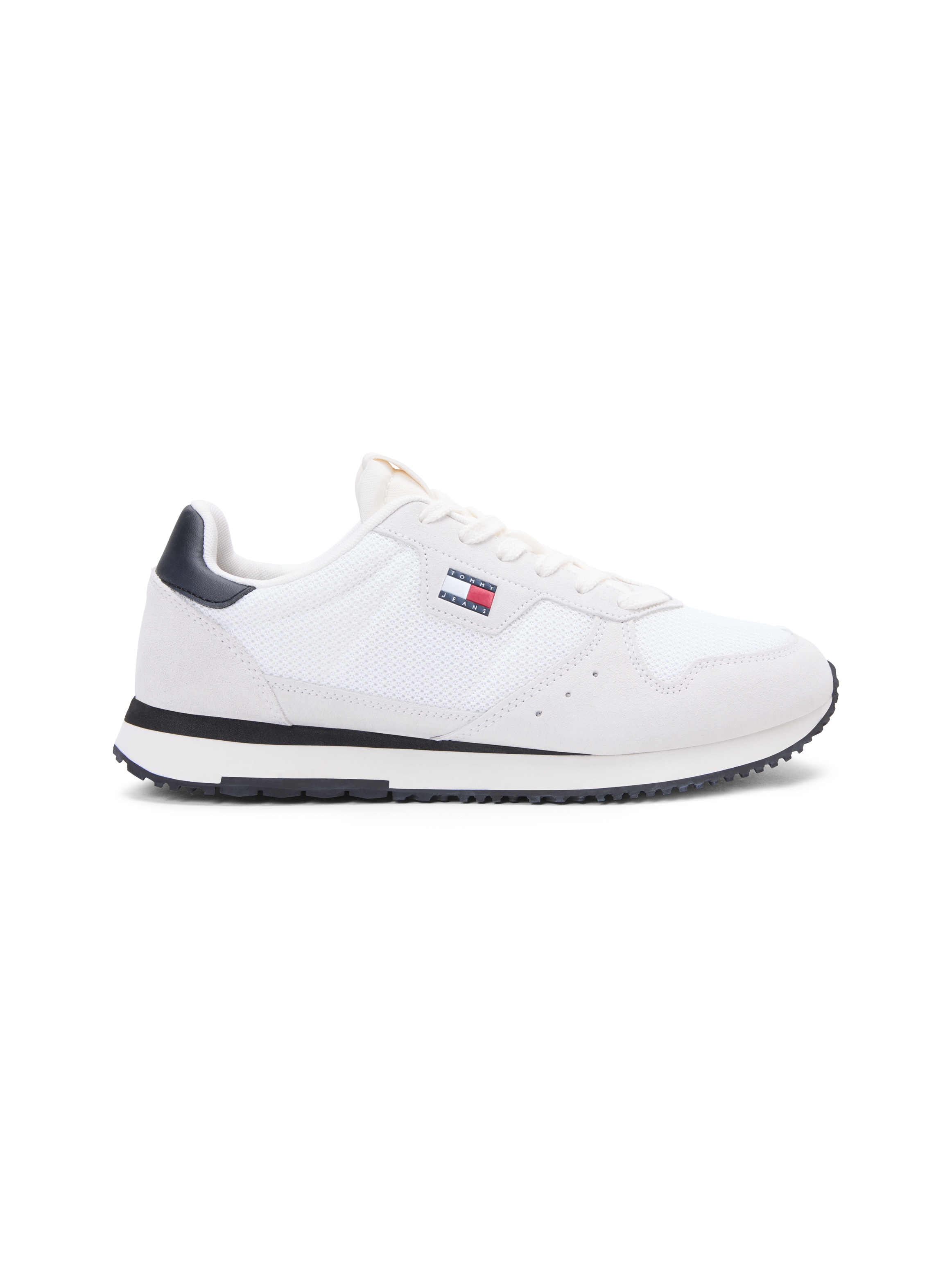 Tommy Jeans Sneaker »TJM EVA RUNNER LEATHER«  Freizeitschuh, Halbschuh, Schnürschuh mit seitlicher Logoflagge