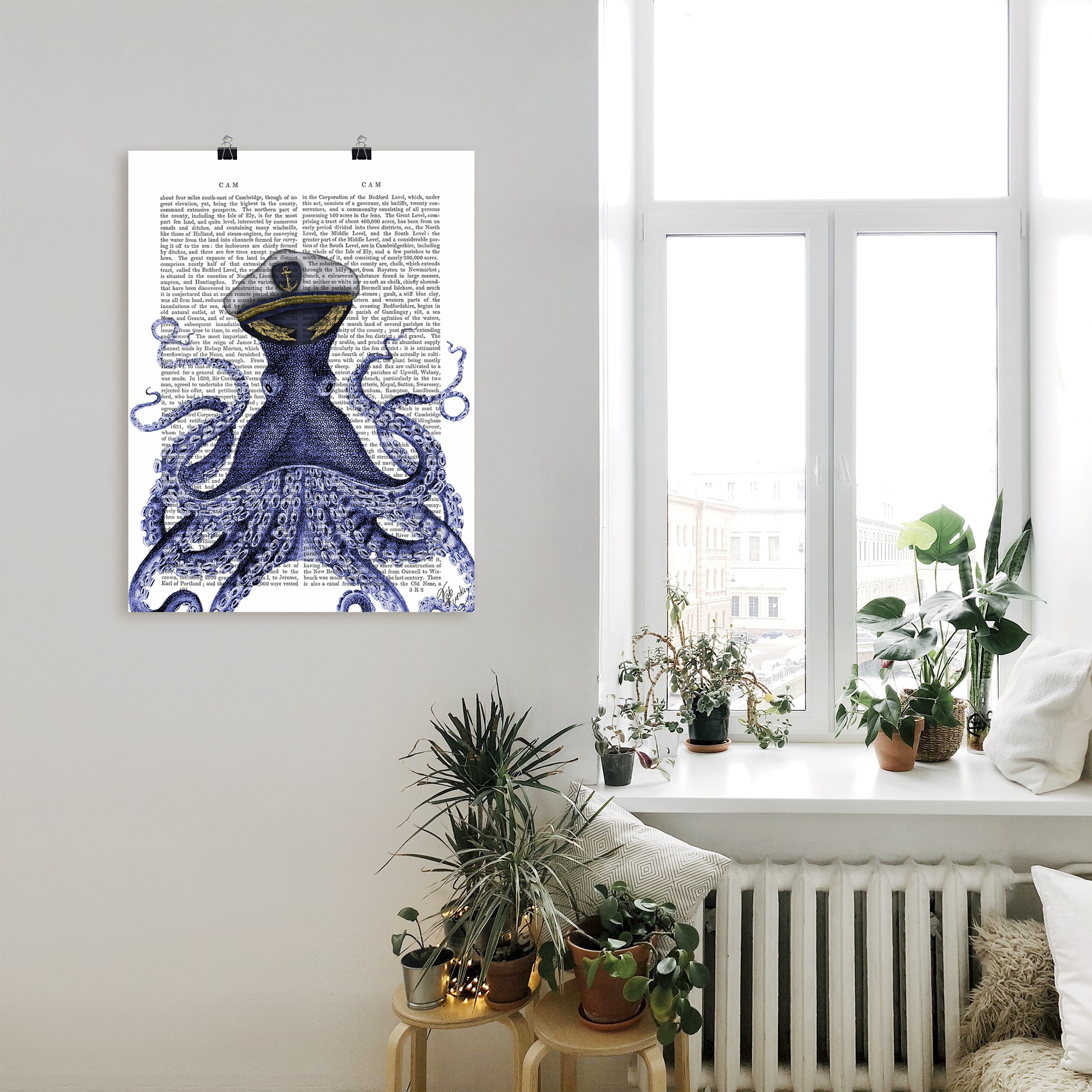 Artland Poster »Kapitän Oktopus«, Wassertiere, (1 St.), als Alubild, Leinwandbild, Wandaufkleber oder Poster in versch. Größen