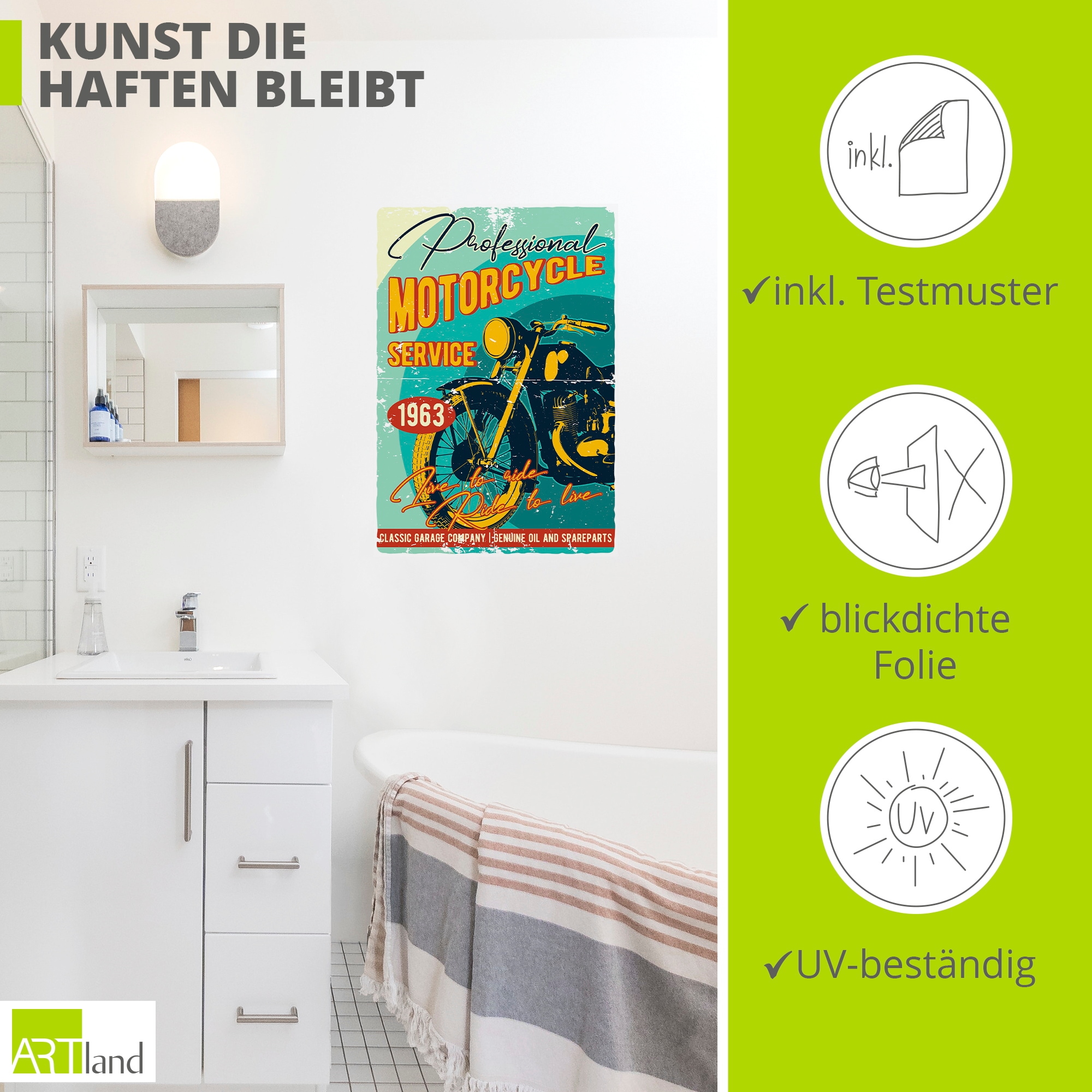 Artland Wandbild »Classic Motorcycles 2« 1 Stk. tlg. als Alubild, Leinwandbild, Poster, Wandaufkleber in verschied. Größen
