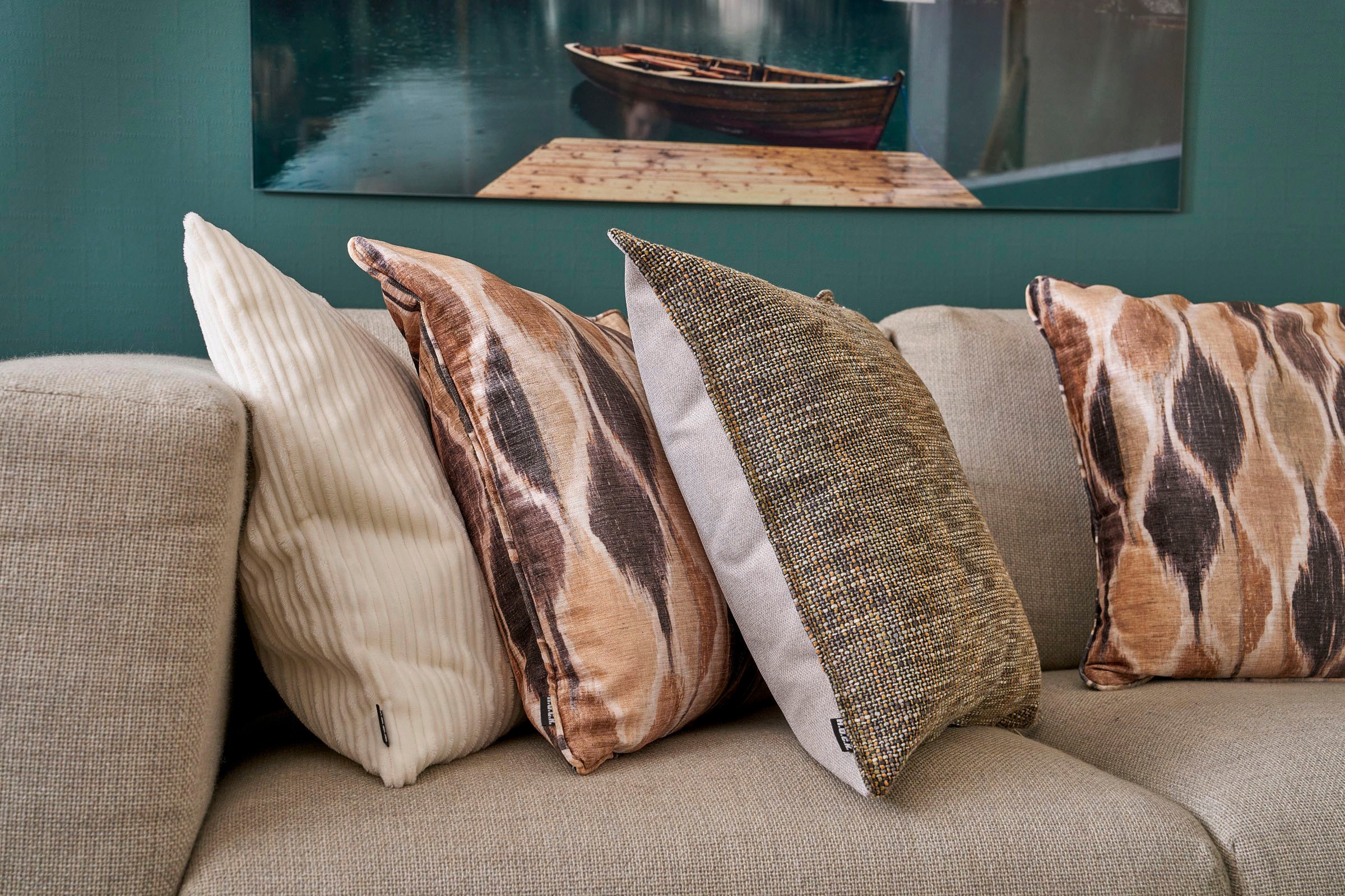 H.O.C.K. Dekokissen »Precious Cord« leicht schimmernde unterschiedlich große Längsstreifen im Retro Style