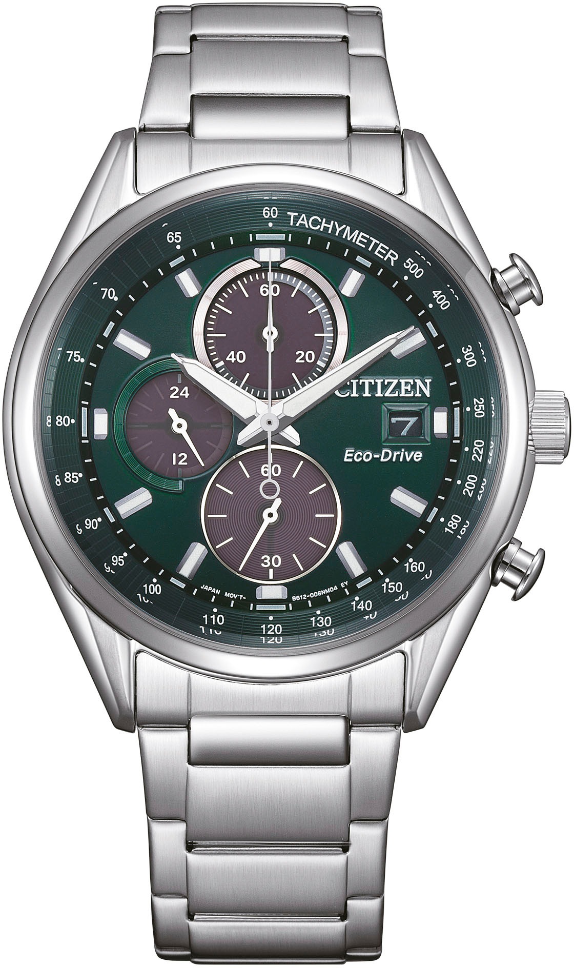 Citizen Armbanduhr, Herrenuhr, Solar, Stoppfunktion, Edelstahlarmband