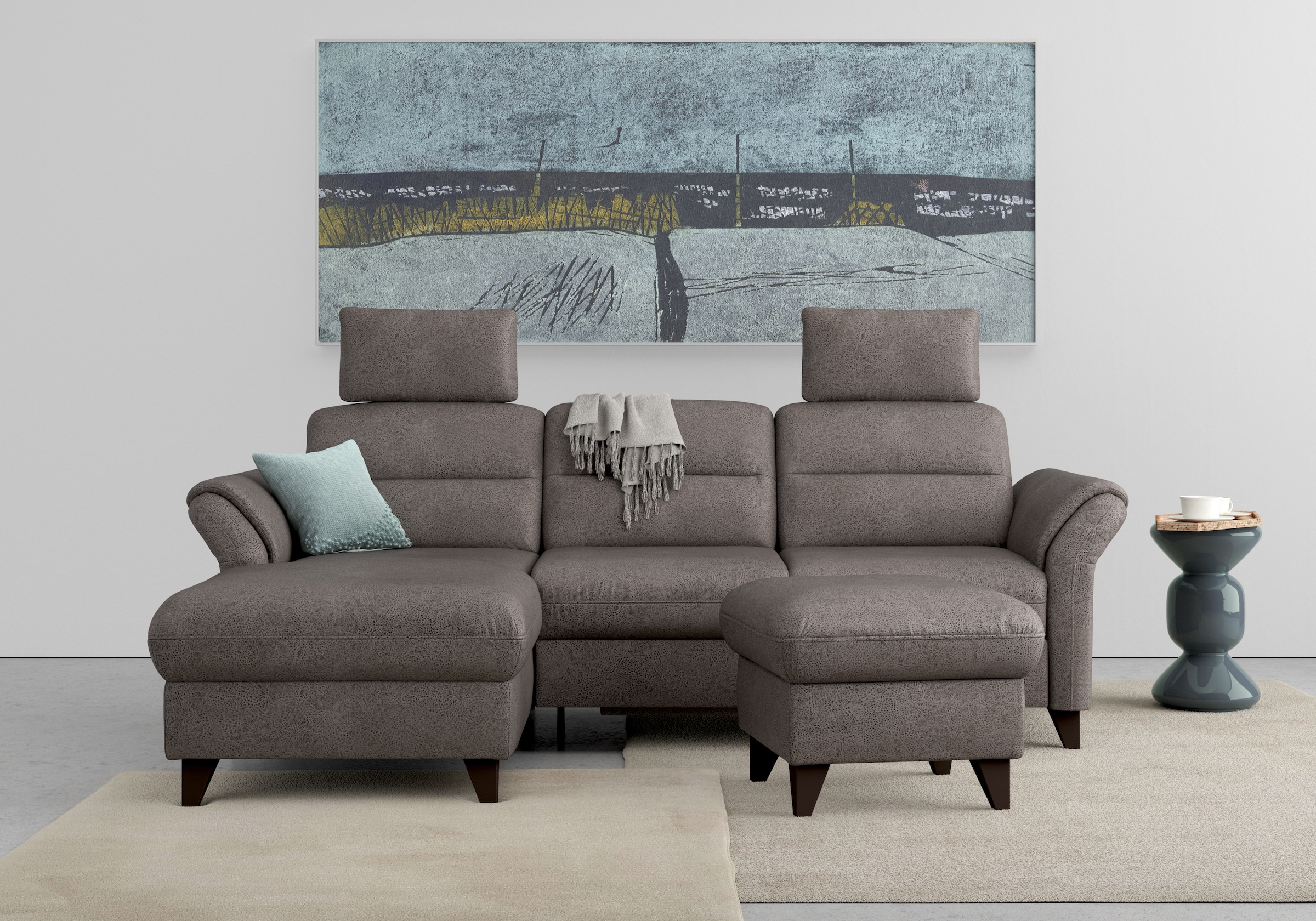 sit&more Ecksofa "Mellum L-Form" Federkern, optional Schlaffunktion, Bettkasten & Armteilfunktion