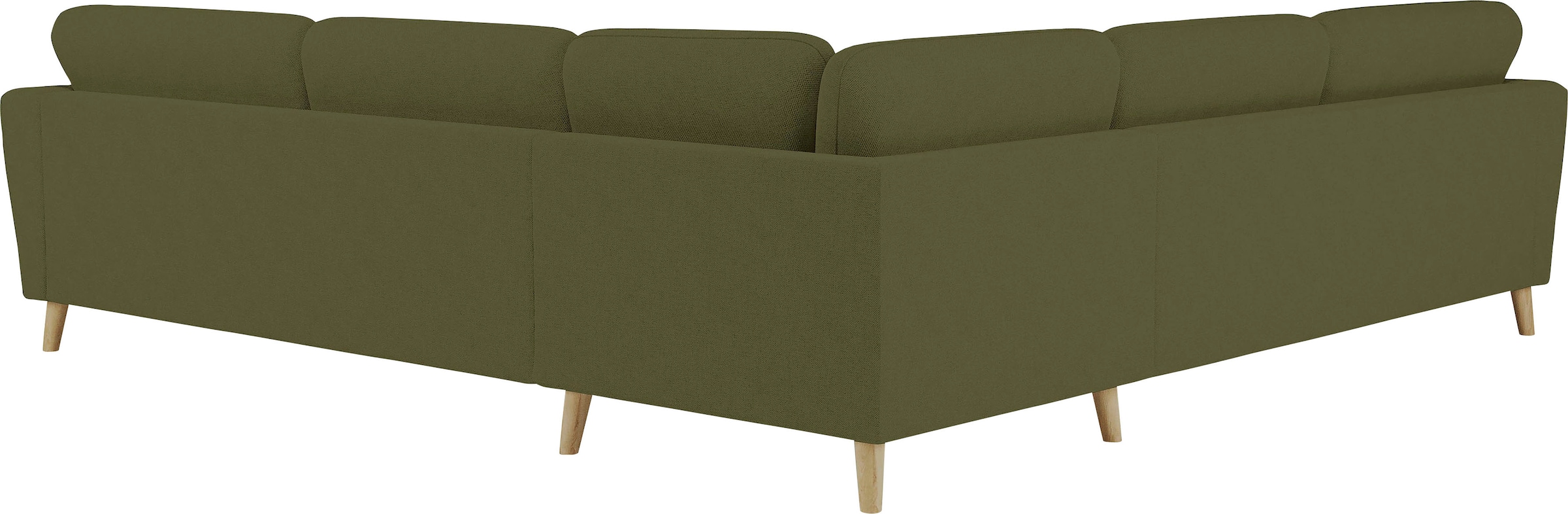 OTTO home Ecksofa »MARSEILLE 278/278 cm, L-Form, Webstoff, Flachgewebe, Filzoptik« gleichschenklig, aus Eiche-Massivholz Beinen, verschiedene Bezüge