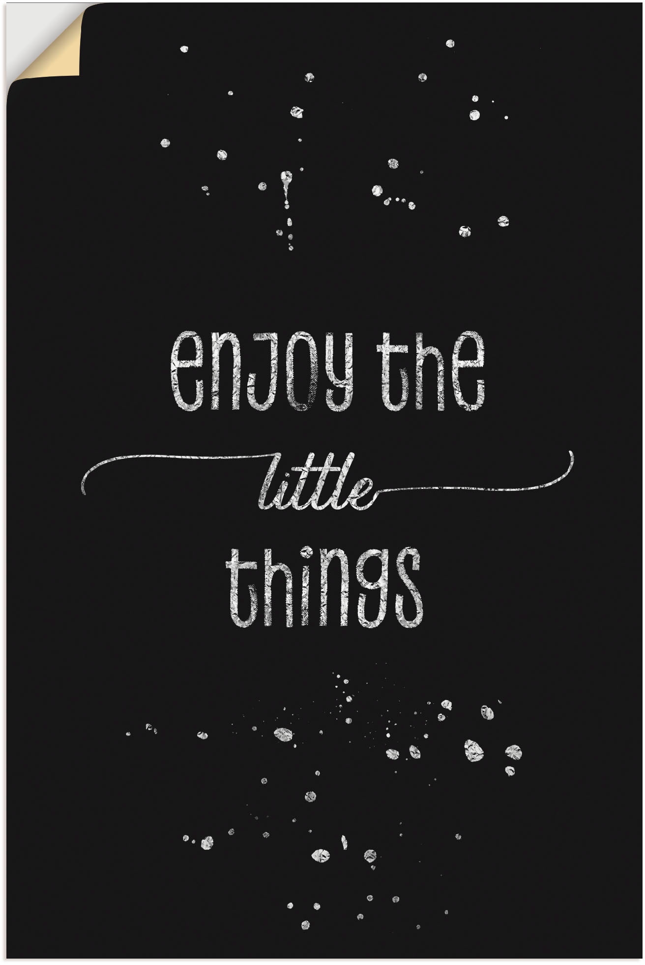 Artland Leinwandbild "Genieße die kleinen Dinge I", Sprüche & Texte, (1 St.), auf Keilrahmen gespannt
