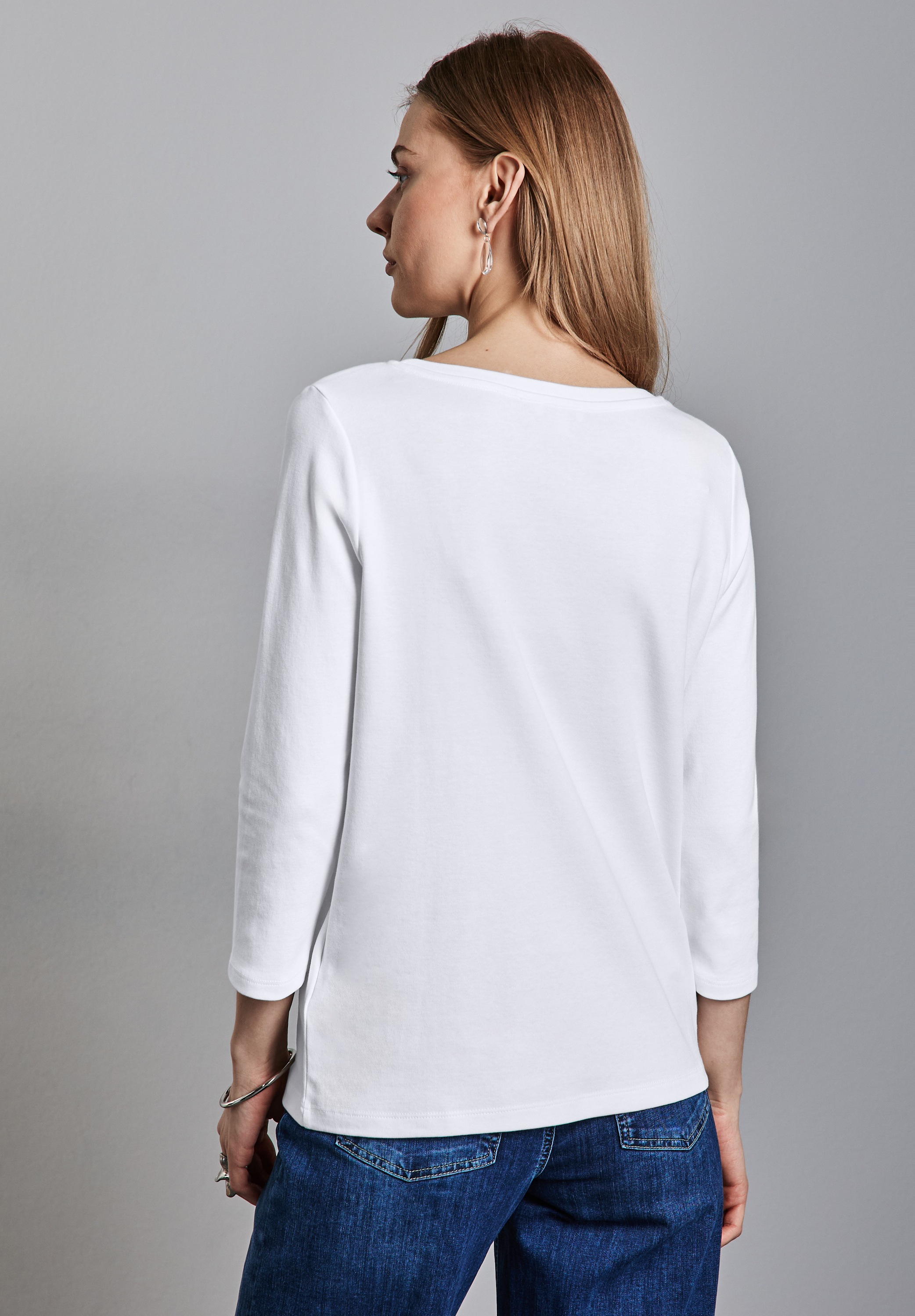 STREET ONE 3/4-Arm-Shirt, mit U-Boot-Ausschnitt