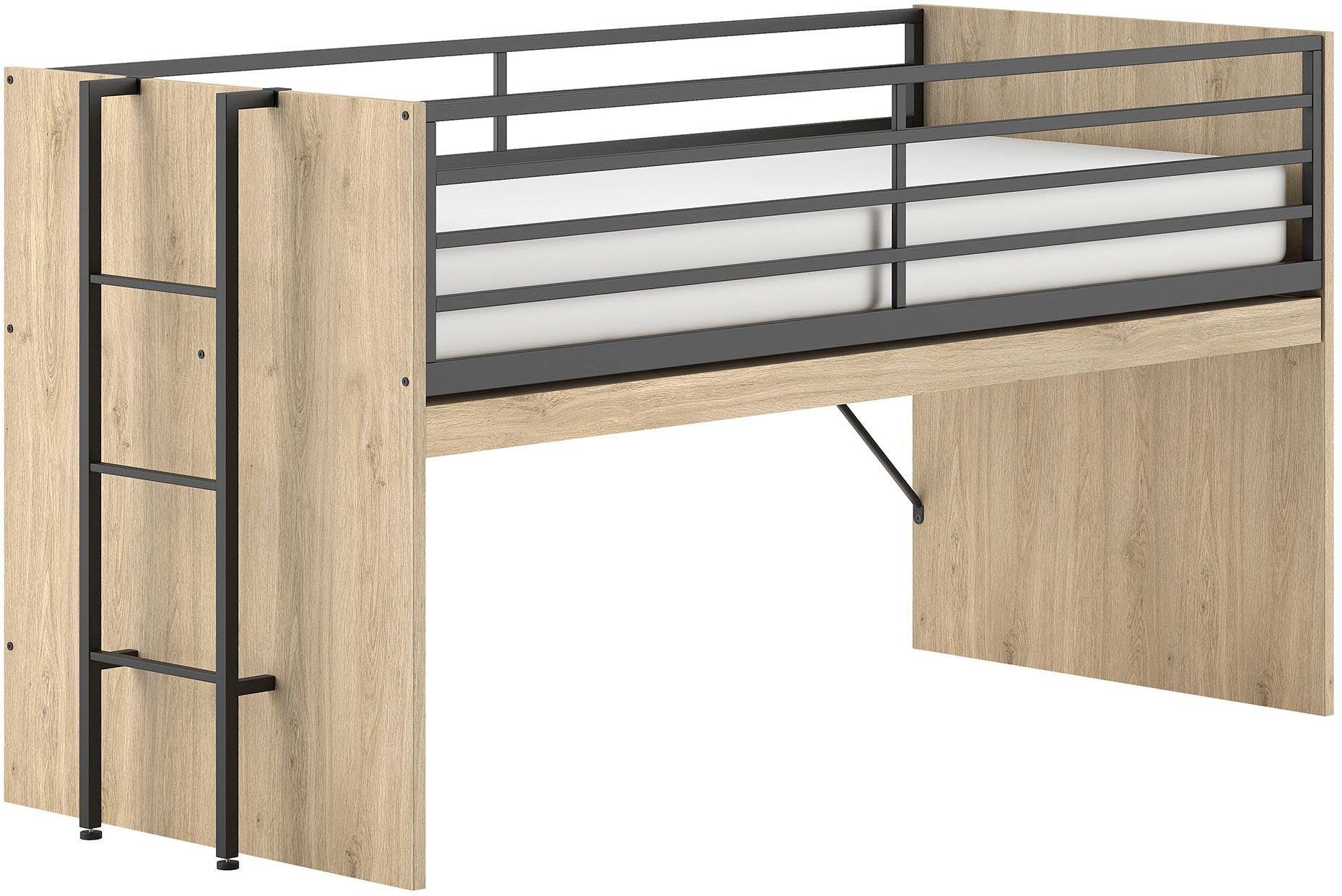 Vipack Hochbett "Sam, schlafen und arbeiten in einem, wahlweise Eiche- oder günstig online kaufen