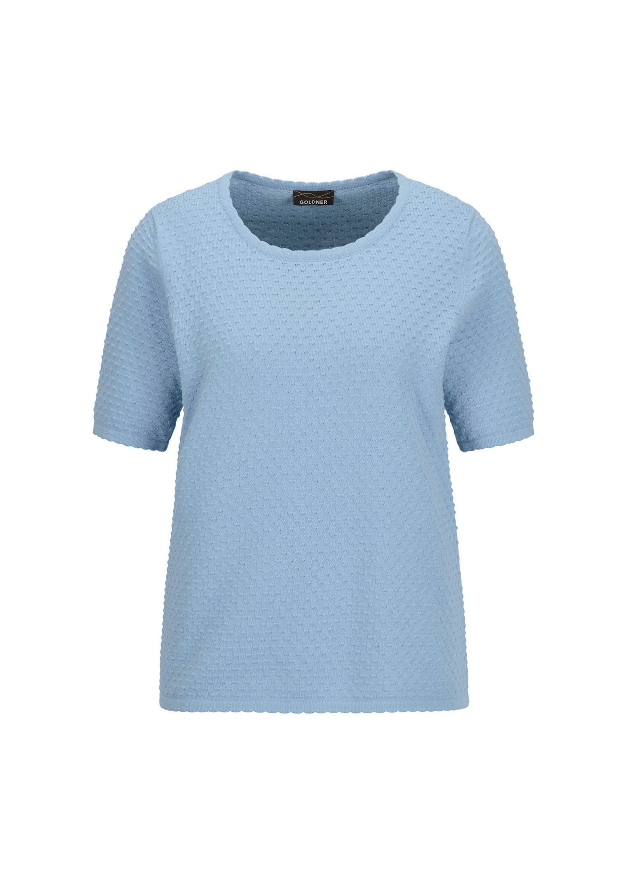 GOLDNER Rundhalspullover "Kurzgröße Halbarm Strickshirt mit Rundhals" günstig online kaufen