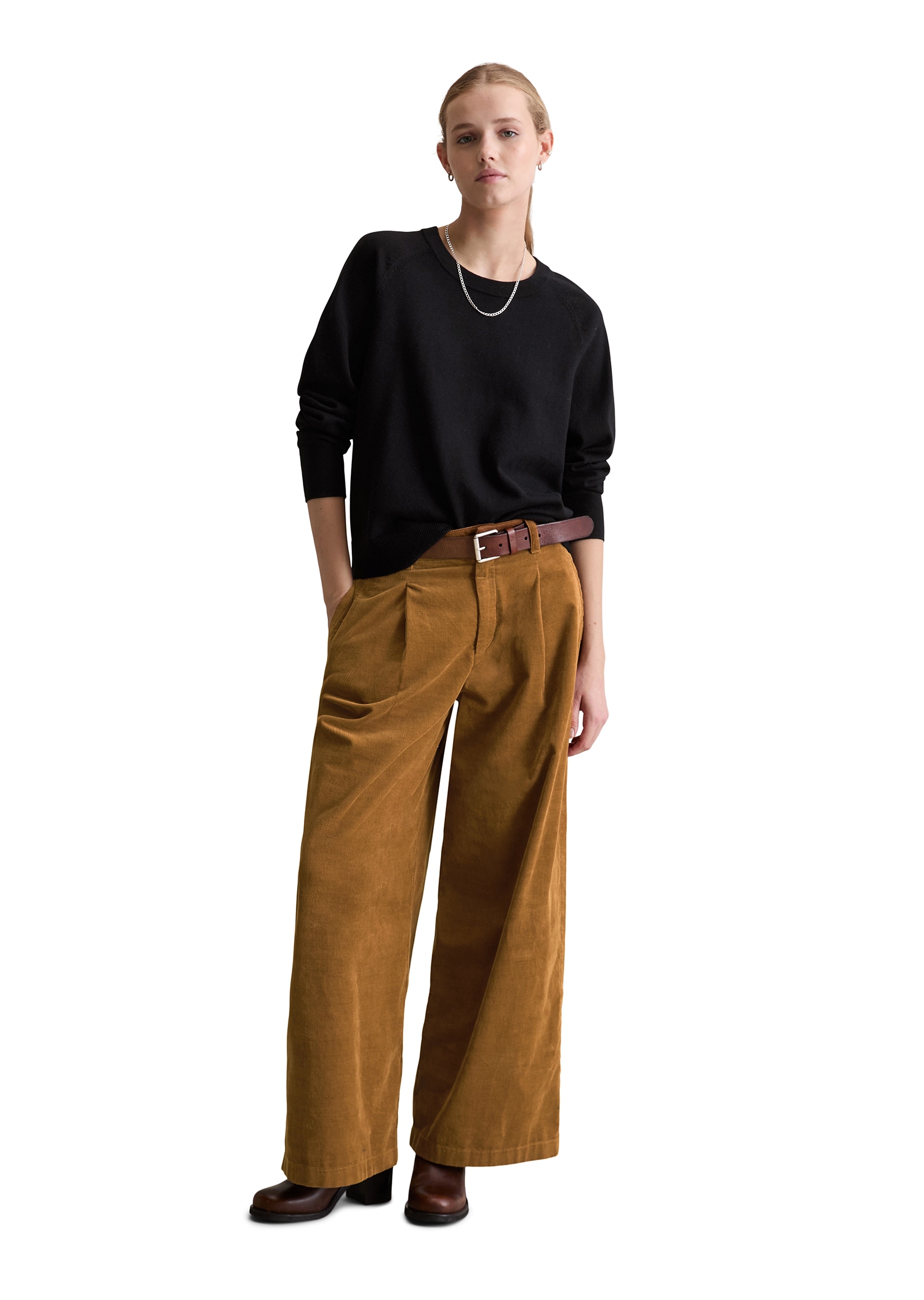 Marc O'Polo DENIM Rundhalspullover, regular fit, Strick, aus Soft Cotton Stretch, Raglanärmel