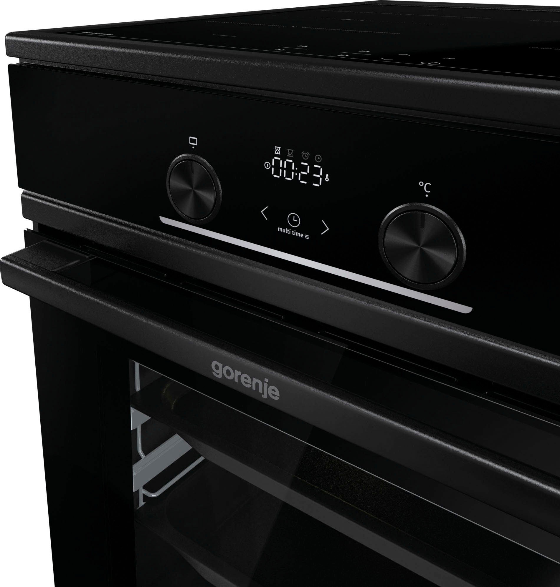 GORENJE Induktions-Standherd »GEIT5C60BPG«, mit 2-fach-Teleskopauszug, Aqua Clean