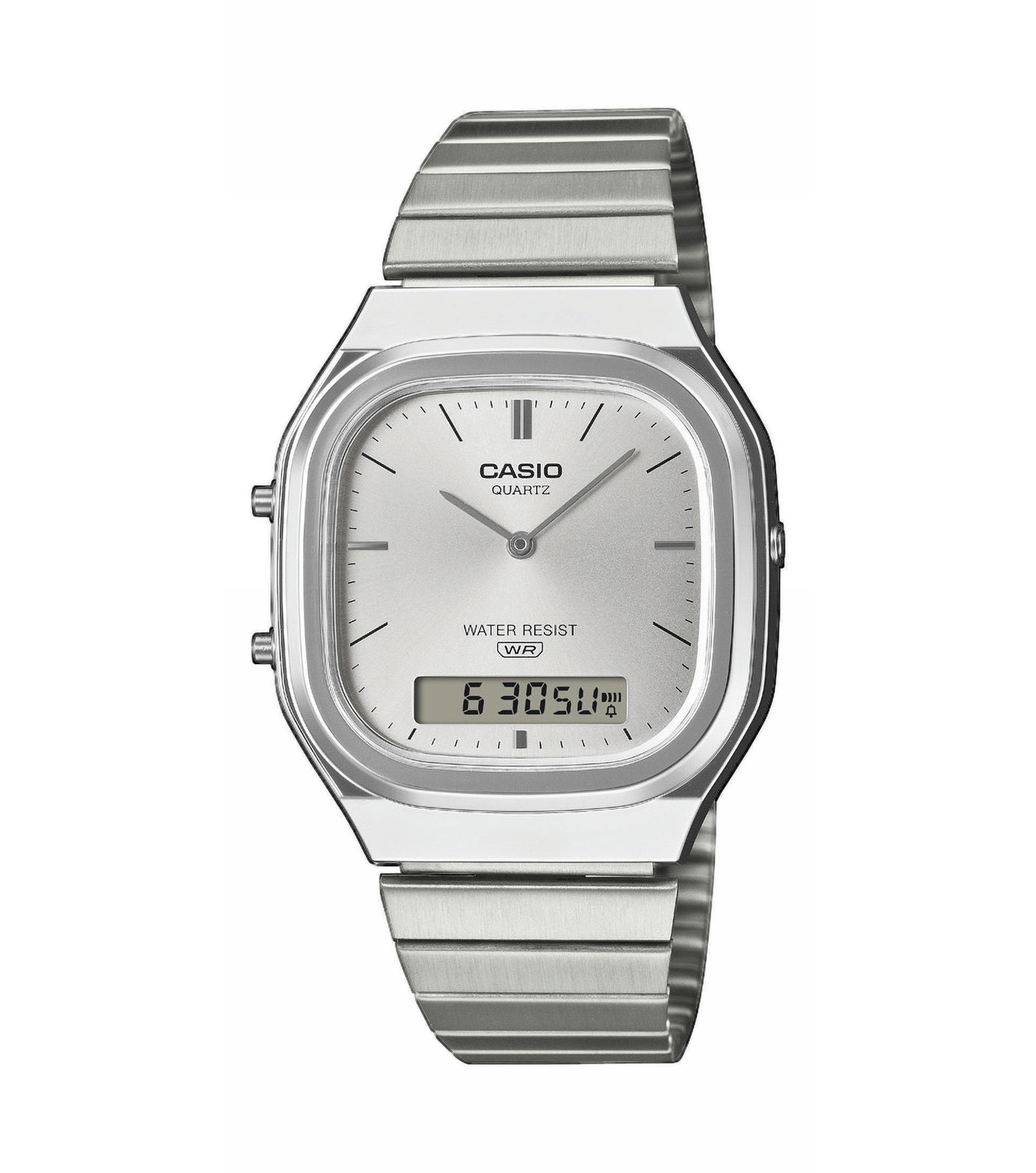 CASIO VINTAGE Chronograph Quarzuhr, Armbanduhr, Damenuhr, Herrenuhr, Edelstahlarmband, analog