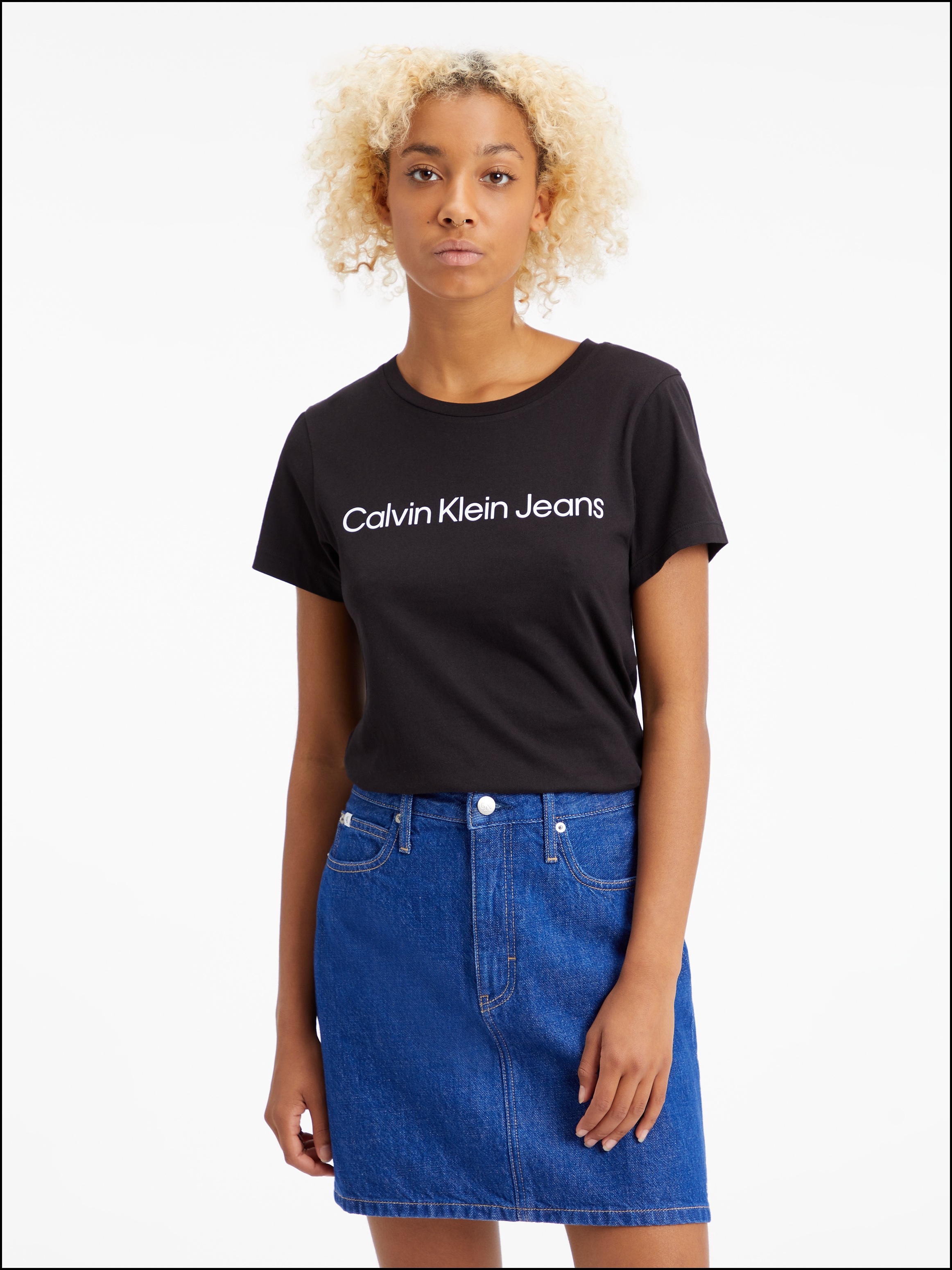 Calvin Klein Jeans T-Shirt »INSTITUTIONAL LOGO 2-PACK TEE«, (Packung, 2er-Pack), mit Logoschriftzug