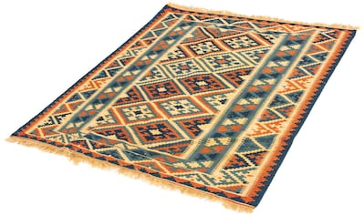 Wollteppich »Kelim - Oriental quadratisch - 105 x 95 cm - mehrfarbig«, quadratisch