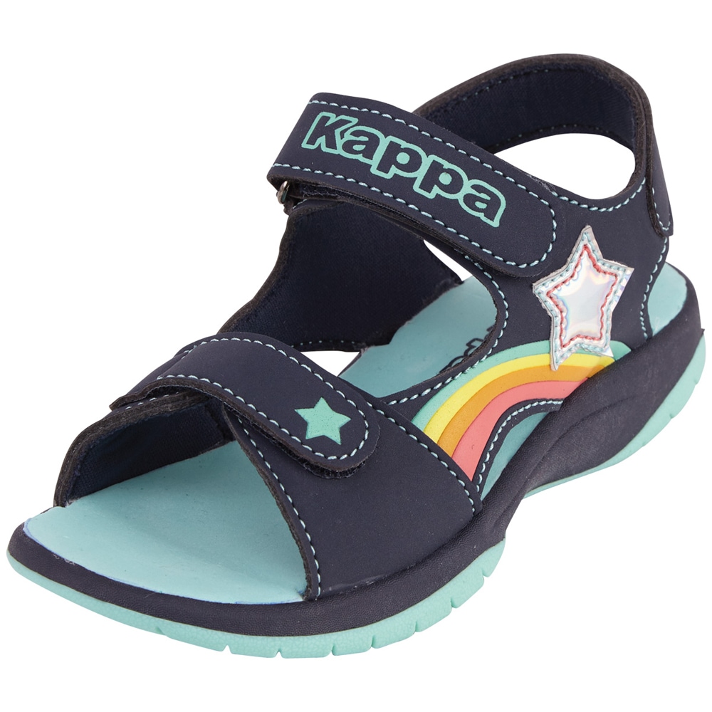 KAPPA Kinder Sandale, Gr. 33, blau, Synthetik, mehrfarbig, Schuhe, - mit weicher Innensohle