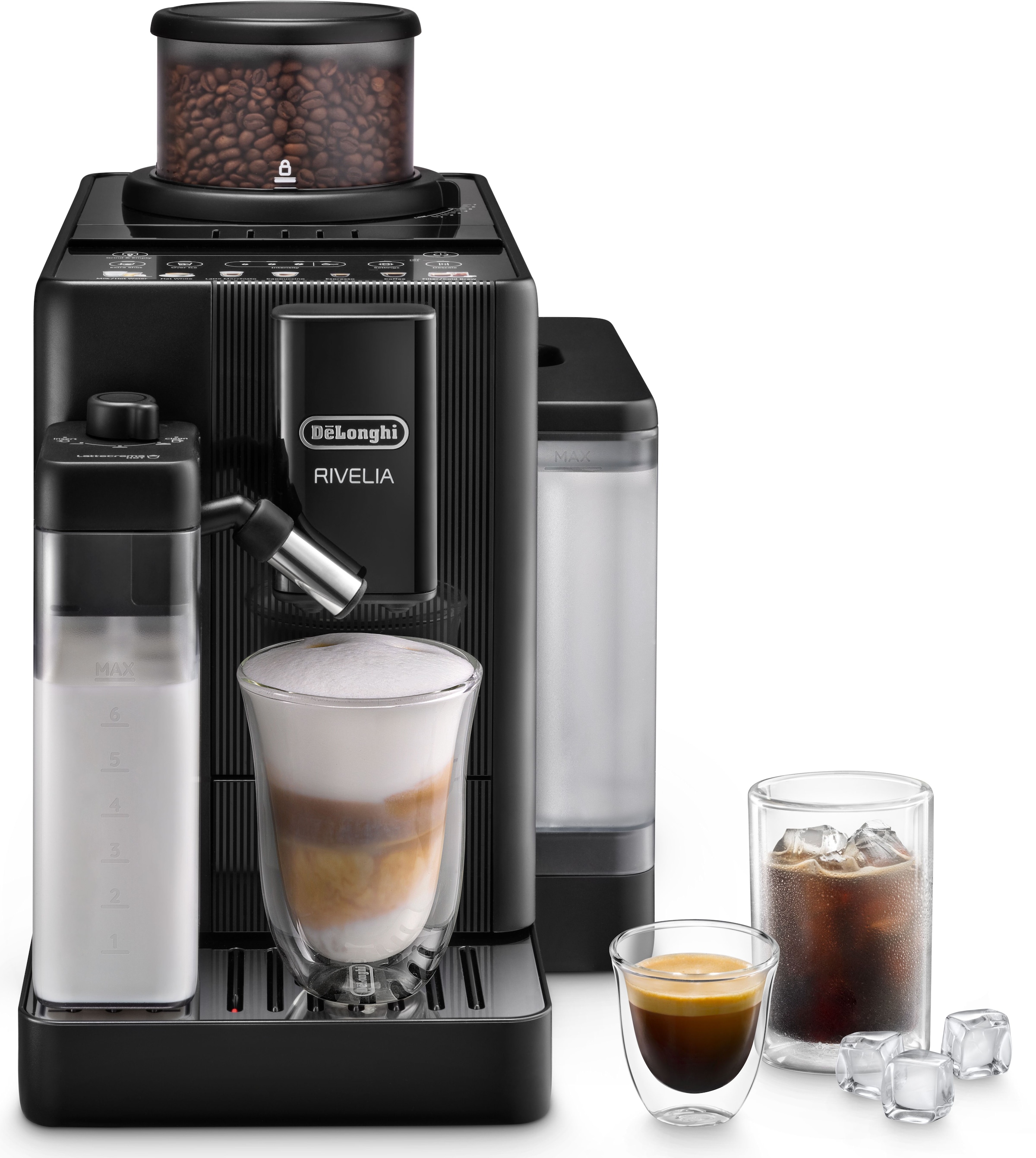 "DE'LONGHI Kaffeevollautomat ""Rivelia Start EXAM420.55.BXL"", schwarz (onyx schwarz), B:24,5cm H:38,5cm T:43cm, Kaffeevollautomaten, Schwarz