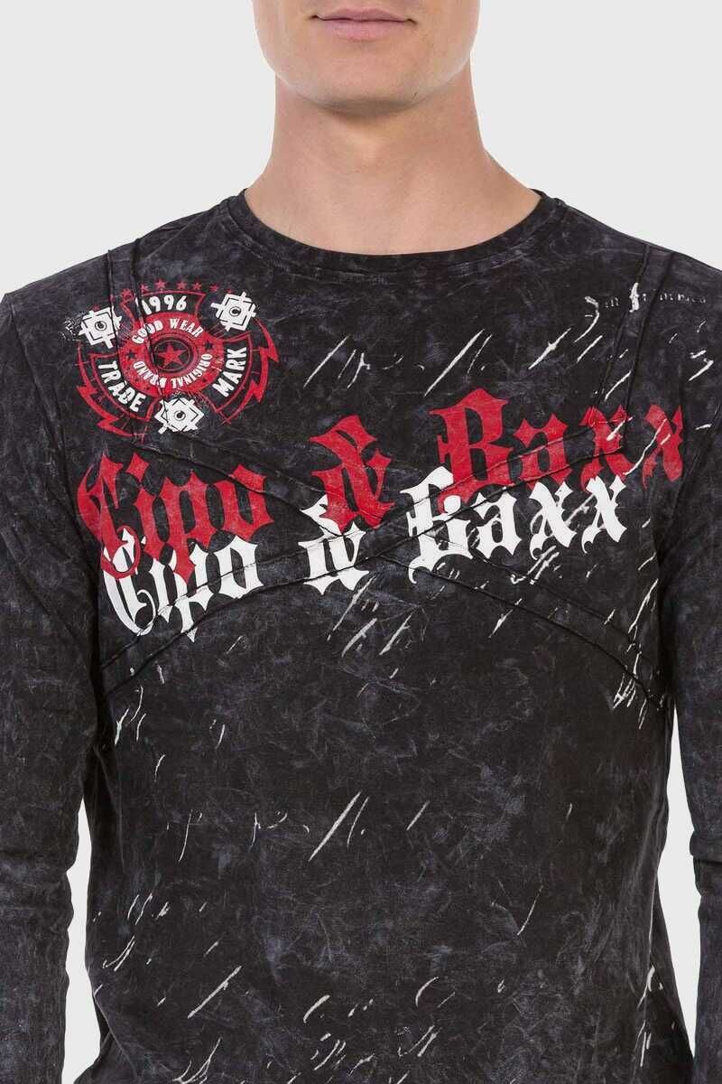 Cipo & Baxx T-Shirt »Sweatshirts«, mit Allover-Muster und Logoprint