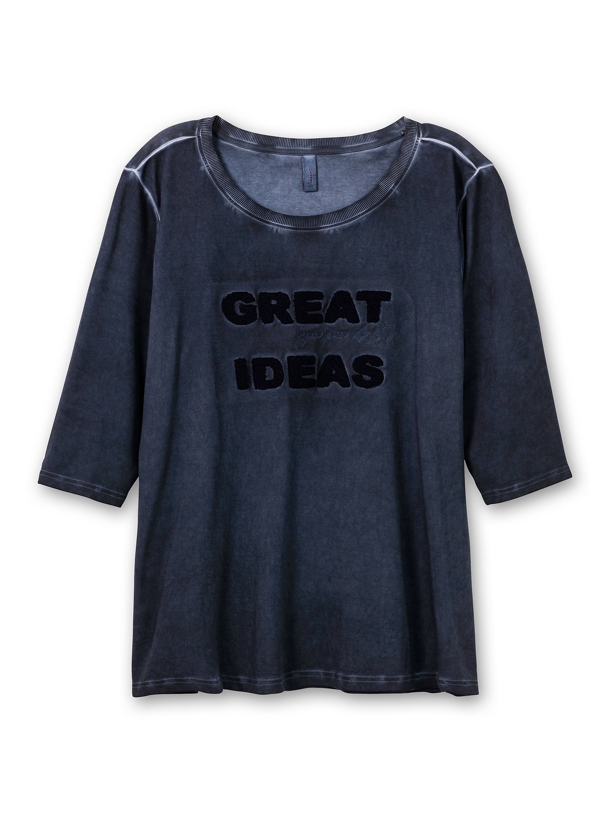 Sheego 3/4-Arm-Shirt »Große Größen«, Teddy-Stickerei mit | BAUR vorn kaufen für