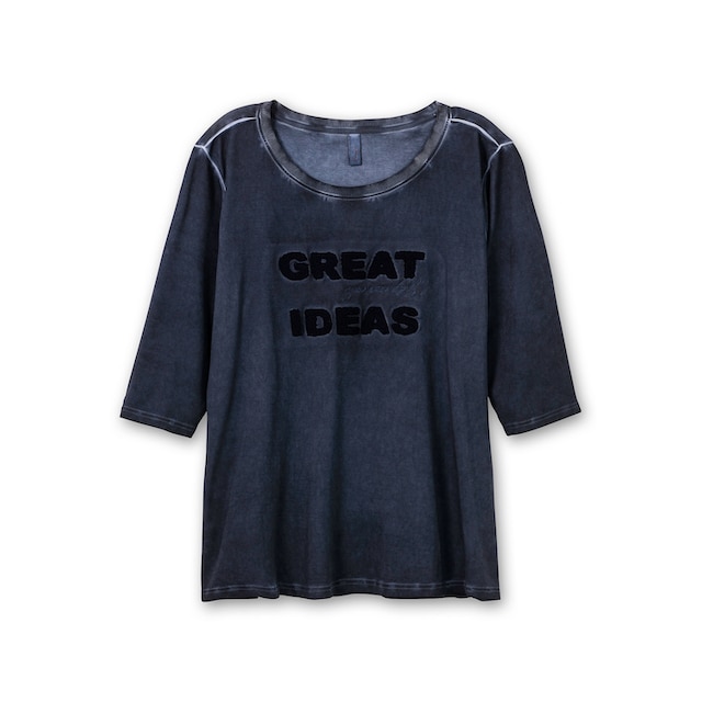 Sheego BAUR vorn kaufen Größen«, »Große | mit 3/4-Arm-Shirt für Teddy-Stickerei