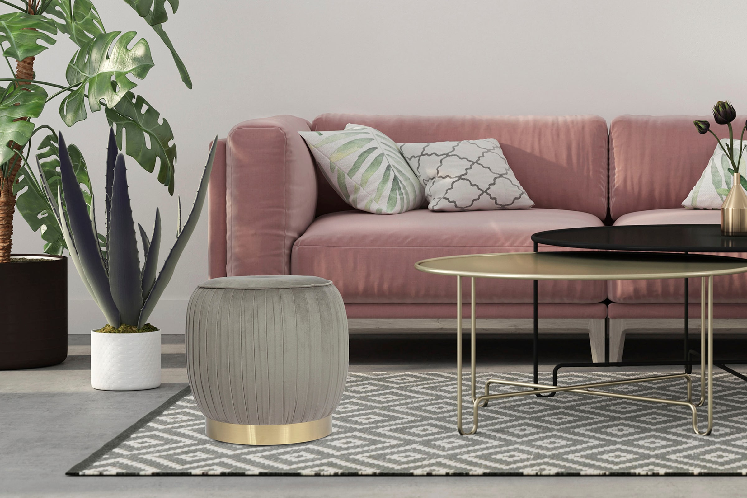 Kayoom Sitzhocker "Hocker Lilje, Edler Touch durch goldenen Sockel,Hochwert günstig online kaufen