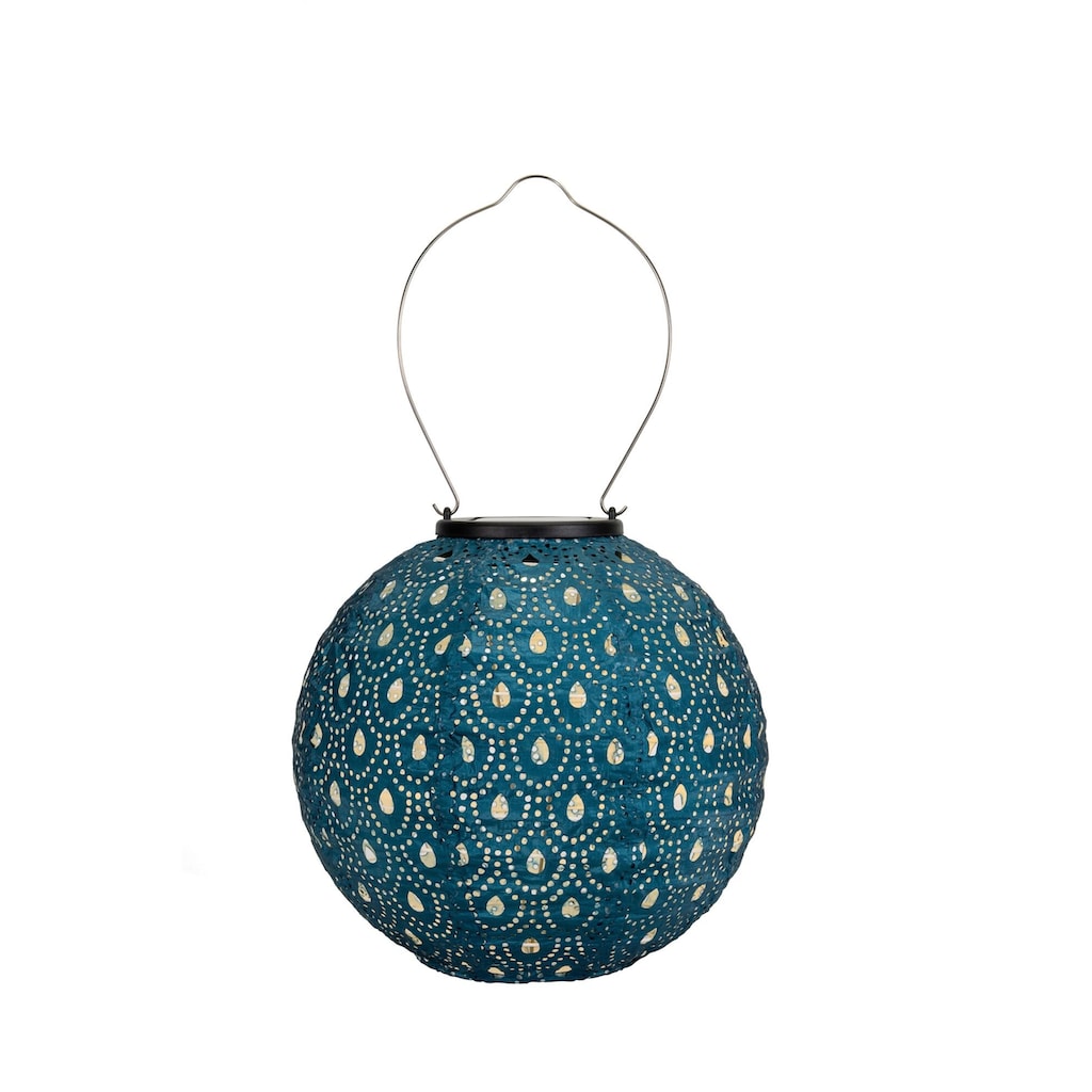 Pauleen LED Laterne »Sunshine Charm Lampion Solar blau Tyvek Vlies«, 1 flammig-flammig