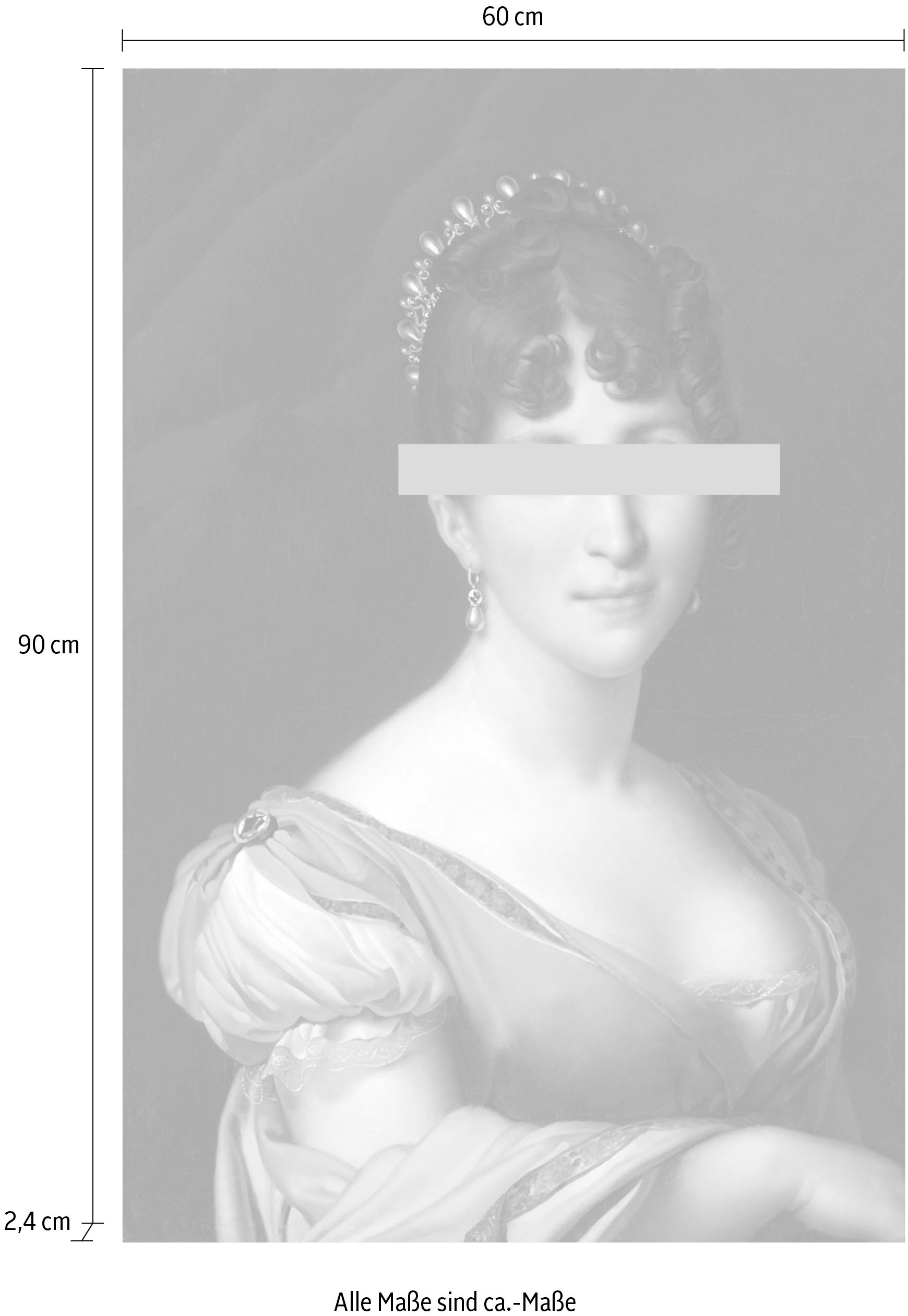 queence Acrylglasbild »Frau mit Farbklecks«, Kunst-Gemälde-Frau-Bilder von Frauen-Historische Persönlichkeiten-Formen, Fine Art-Print in Galeriequalität
