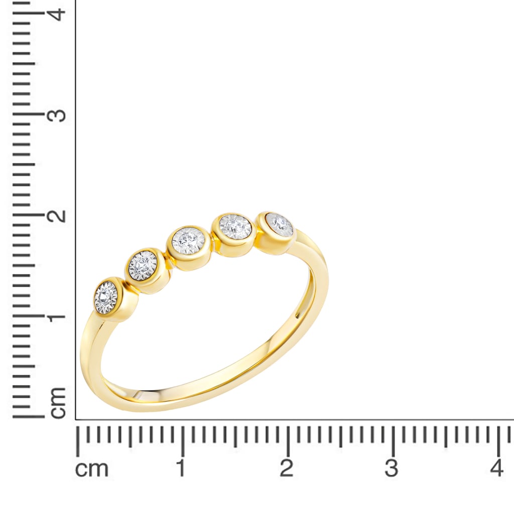 Diamonds by Ellen K. Fingerring »585 Gelbgold bicolor Brill.«