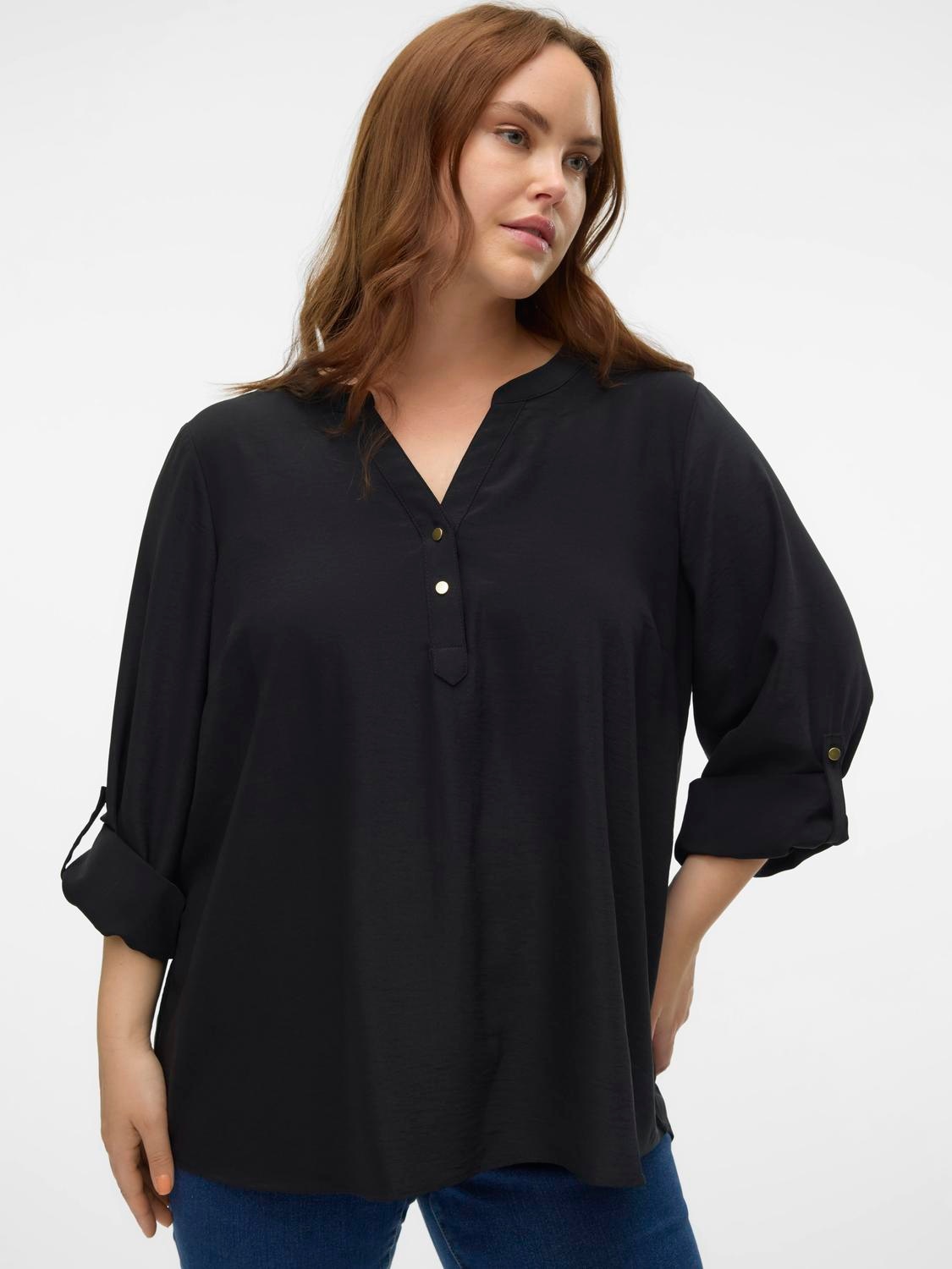 Vero Moda Curve Blusenshirt "VMCANI LS TOP WVN GA NOOS CUR" günstig online kaufen