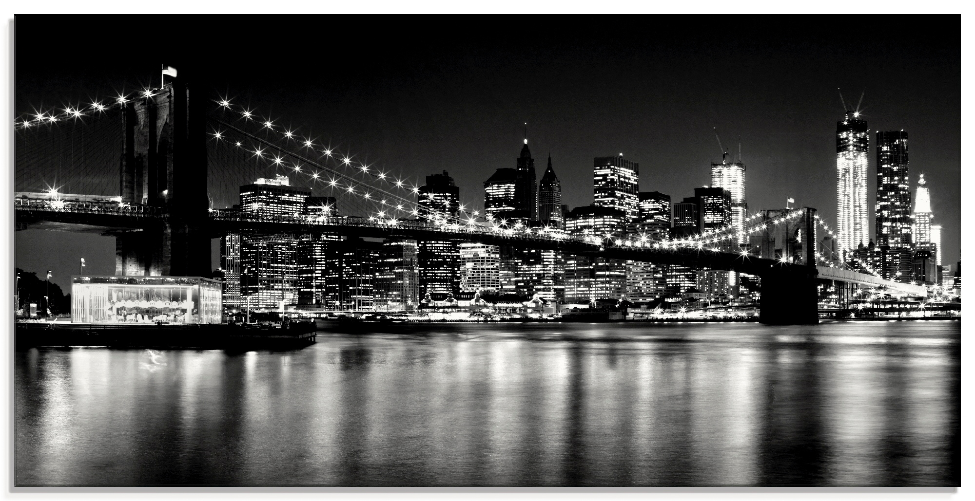 Artland Glasbild »Nächtliche Skyline Manhattan I«, Amerika, (1 St.), in verschiedenen Größen
