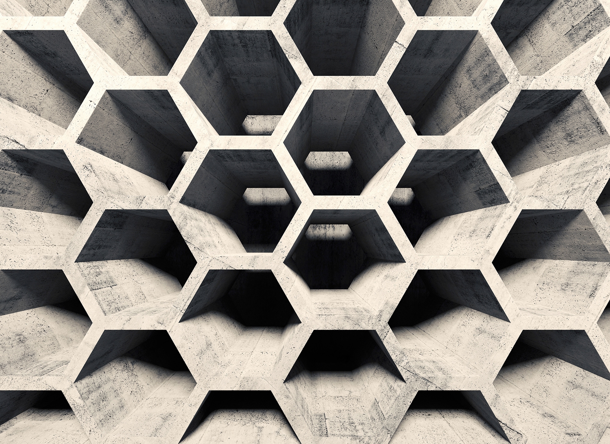 living walls Fototapete "Designwalls Honeycomb Structure 2" glatt Vlies, Wand, Schräge, Decke