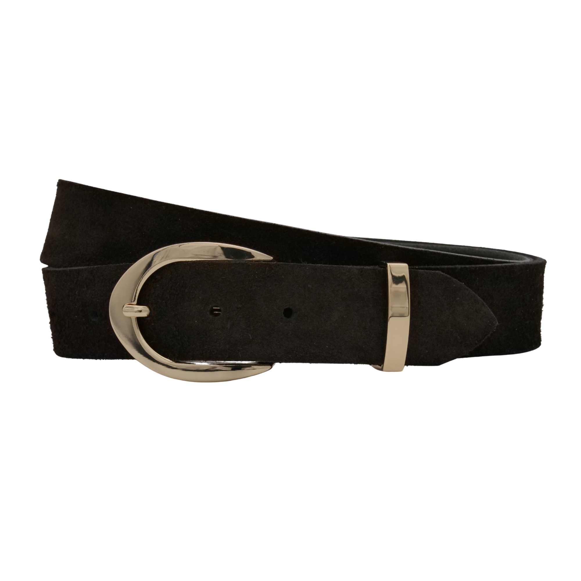 Ledergürtel ANNAMATONI "AnnaMatoni Damen Ledergürtel in hochwertigem Velour Leder 3,5cm", Damen, Gr. TW100 - 115cm Gesamtlänge, mokka 690, 100% Leder, Gürtel Ledergürtel