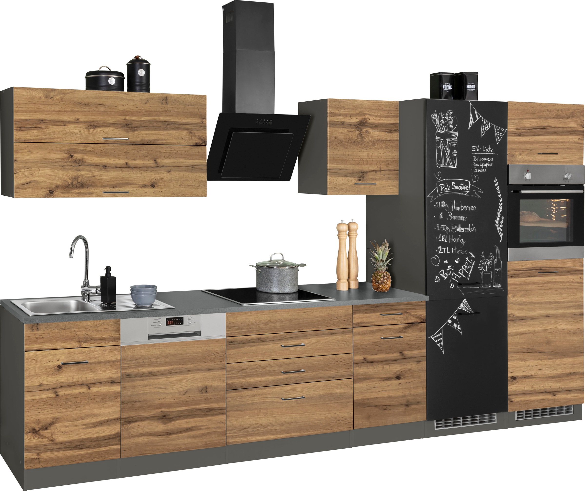 KOCHSTATION Küchenzeile »KS-Trier«, mit E-Geräten, Breite 360 cm