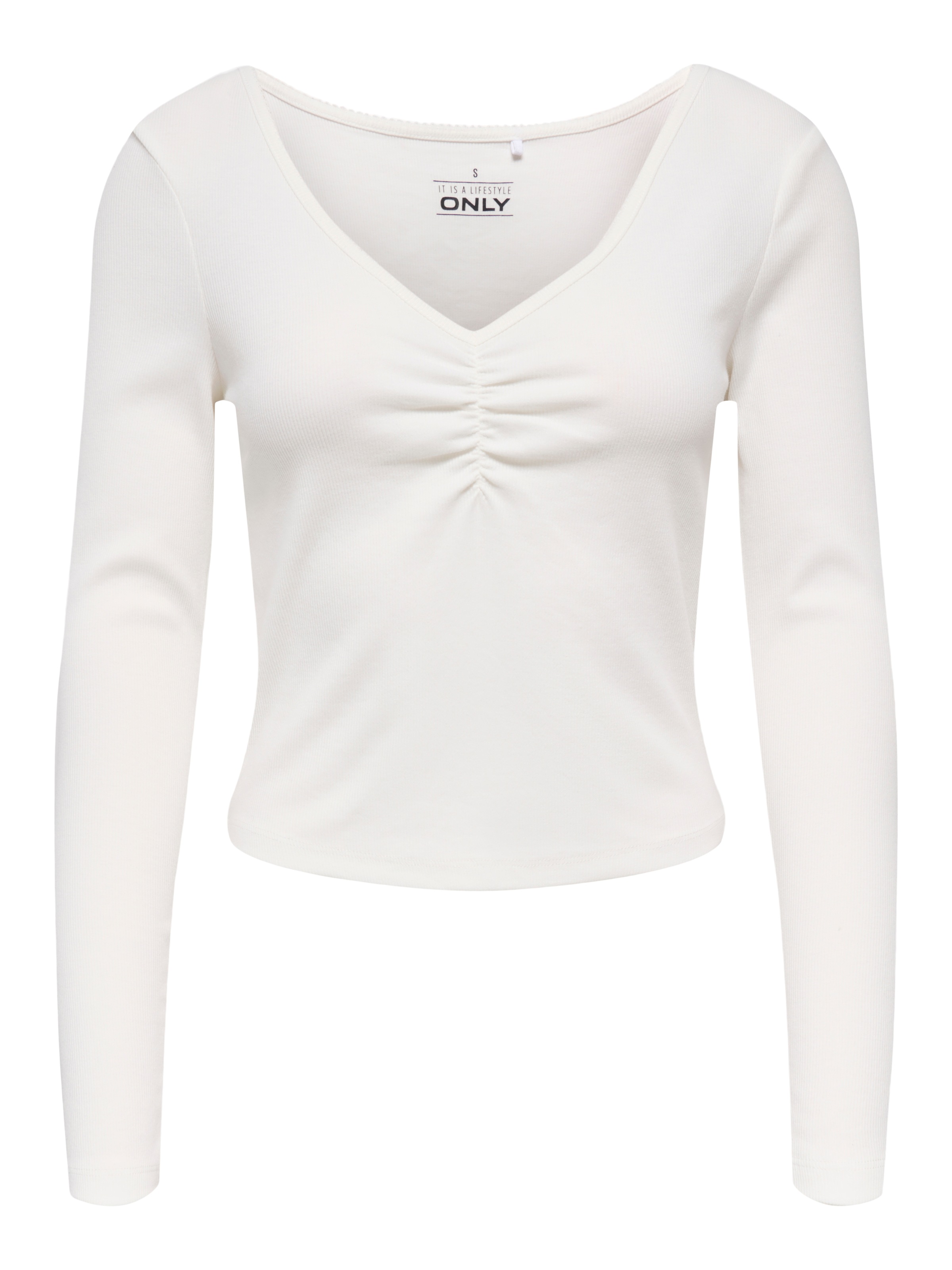 ONLY Langarmshirt "ONLBETTY LIFE L/S SCALLOP V-NECK CC JRS" günstig online kaufen