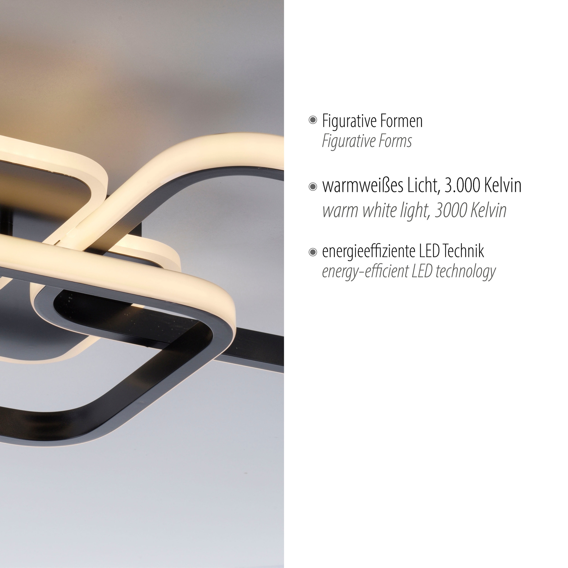JUST LIGHT Deckenleuchte »SEVENT«, 1 flammig, Leuchtmittel LED-Board | LED fest integriert, LED