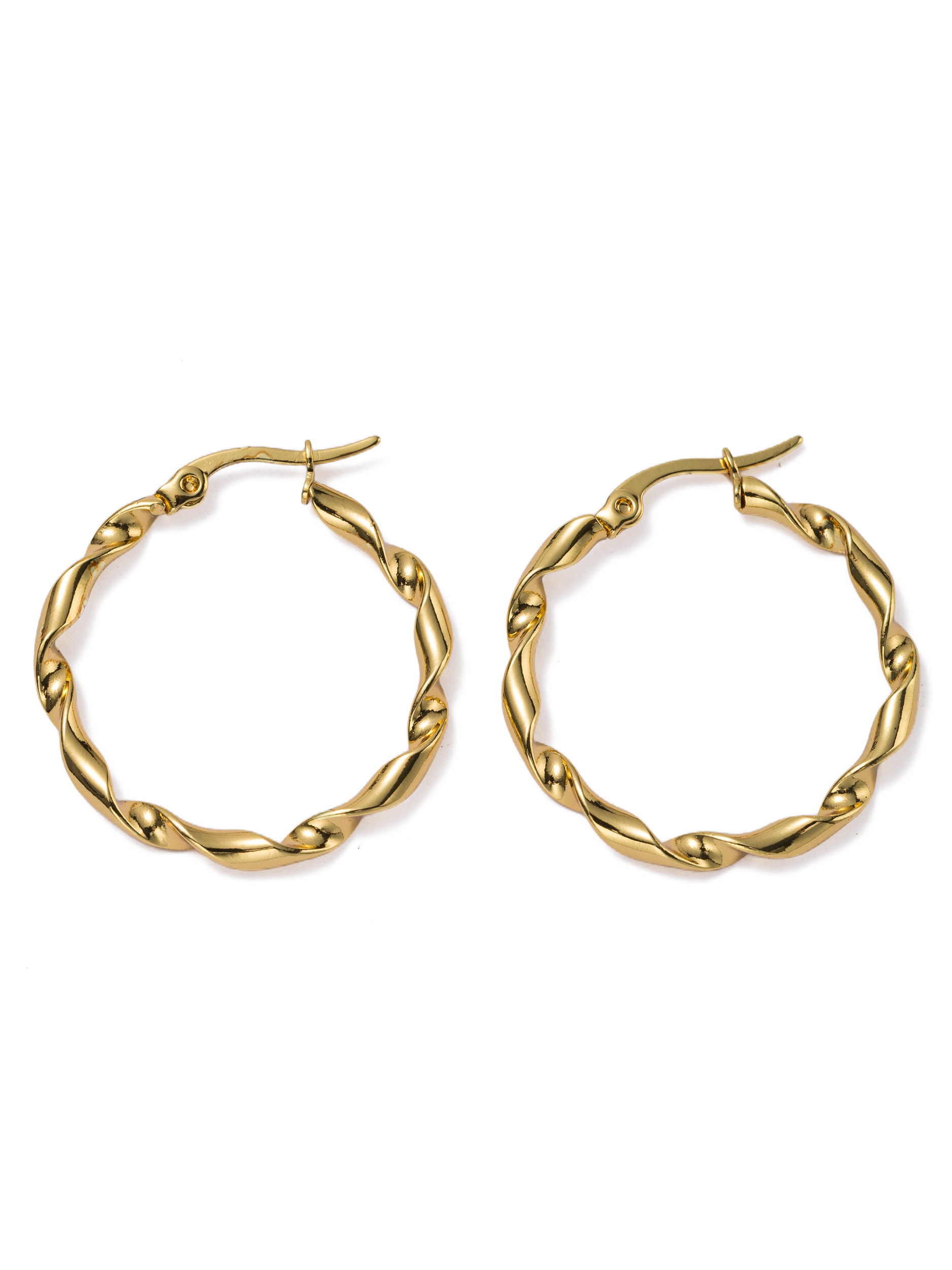 Aniston JEWELRY & WATCHES Paar Creolen »Schmuck Geschenk Edelstahl Ohrschmuck Ohrringe gedreht gewellt twistet« Made in Germany