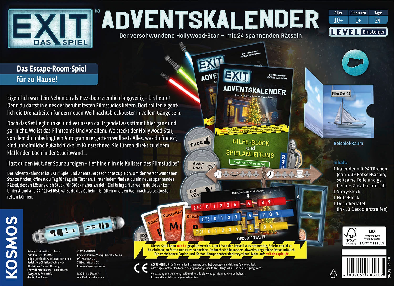 Kosmos Spielzeug-Adventskalender »EXIT, Das Spiel - 2023«, ab 10 Jahren