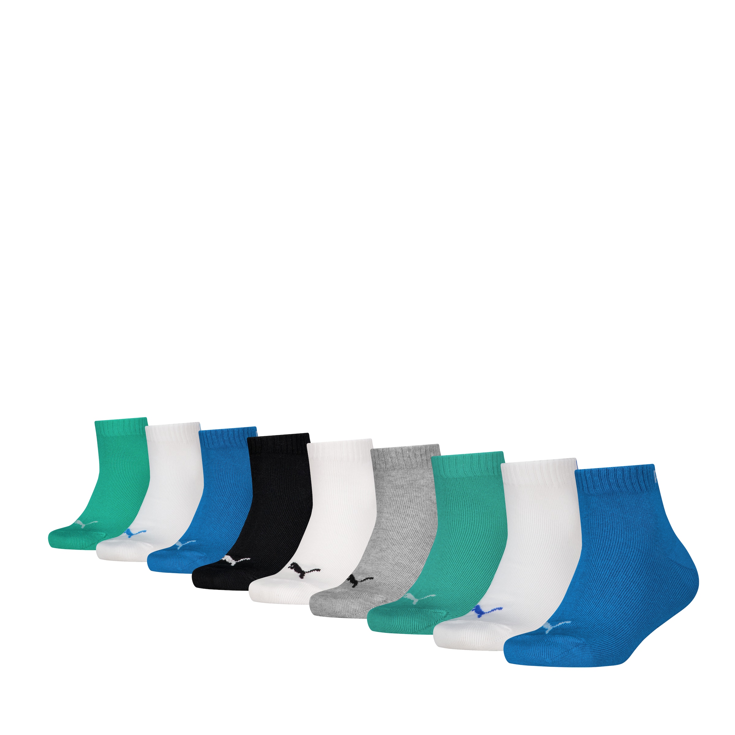 PUMA Kurzsocken "PUMA KIDS PLAIN QUARTER 9P" 9 Paar, mit rutschfestem Bund
