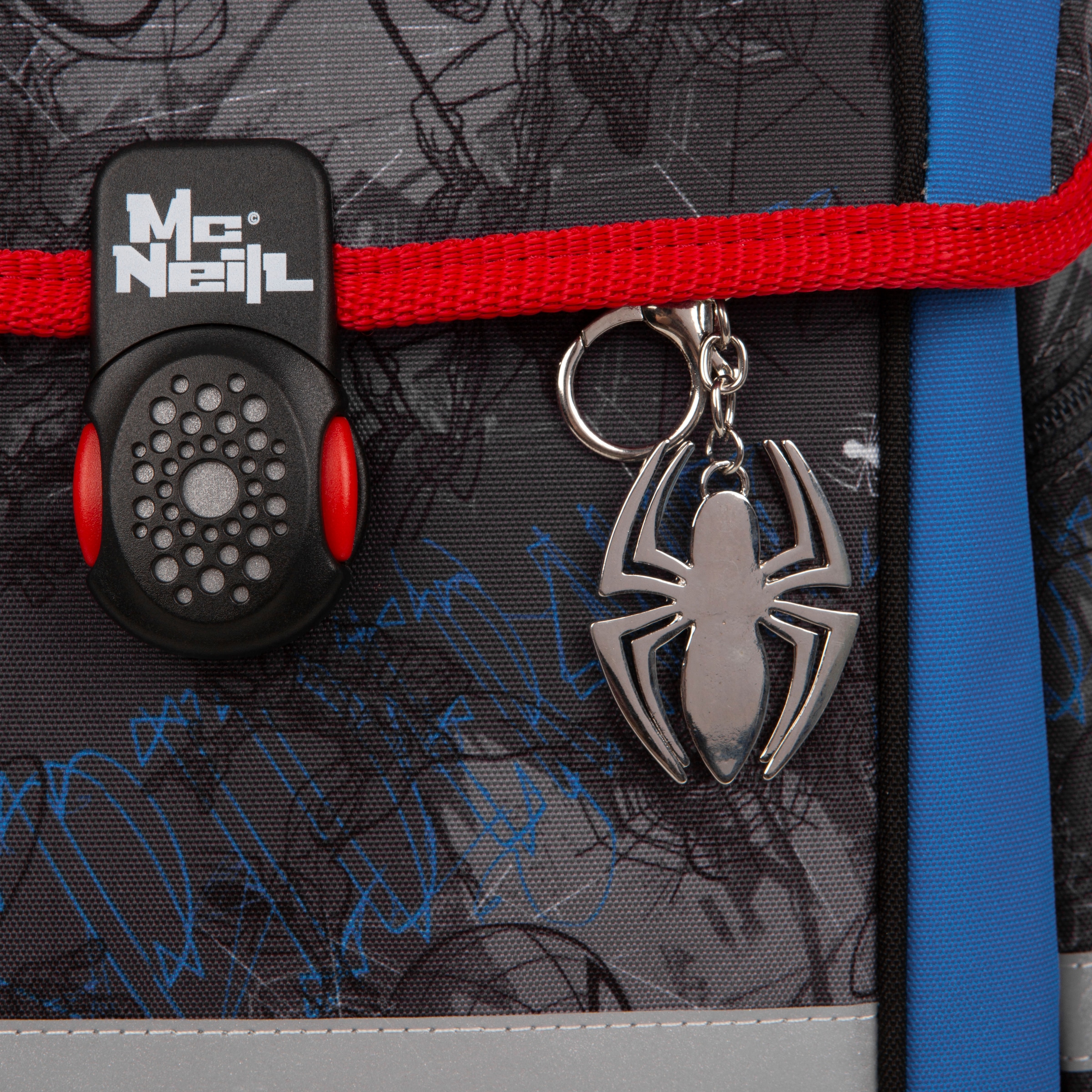 McNeill Schulranzen »Perfecto, Marvel, Spider Man«, reflektierende Streifen auf den Schultergurten-retroreflektierende Flächen, inkl. Federmäppchen, Turnbeutel, Schlamperrolle & Motivmagnet